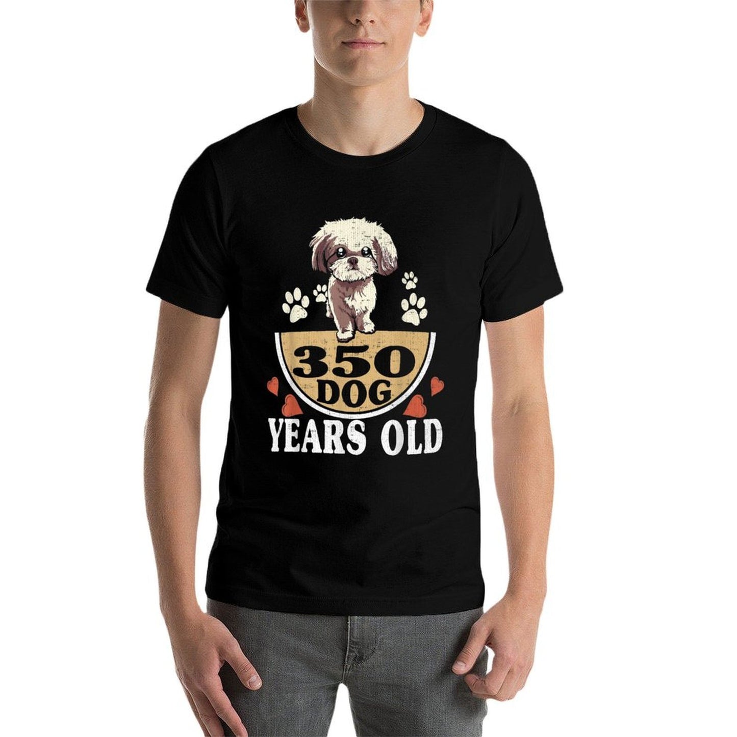 50th Birthday Gift, Funny 350 Dog Years Old Graphic-printed T-Shirt