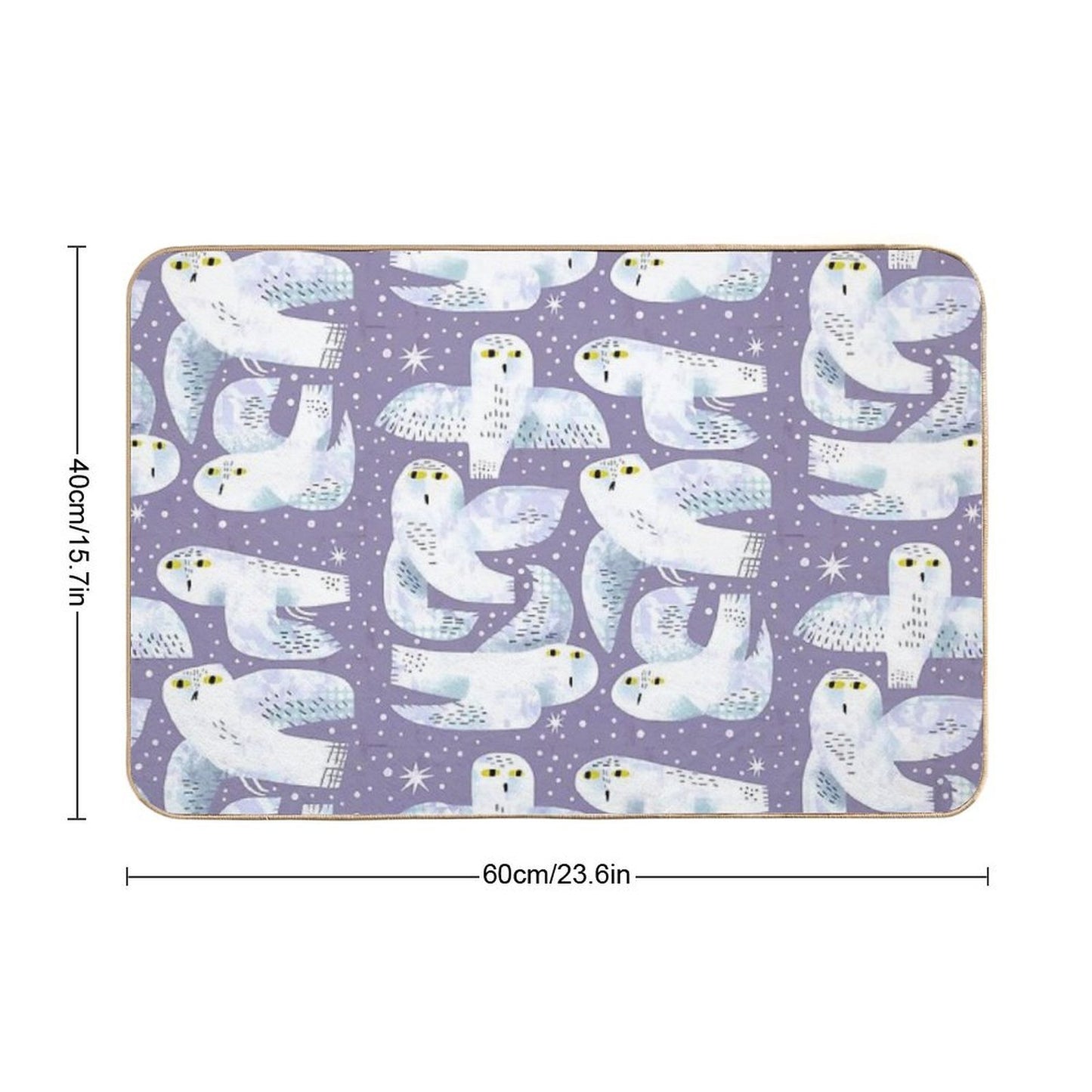 Snowy Owls Repositionable Bath Mat