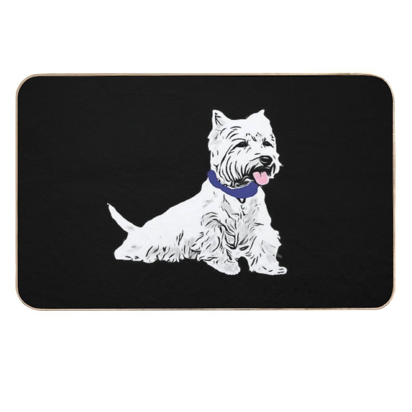 West Highland White Terrier Sitting Silhouette for Dog Lovers Absorbent Bath Mat