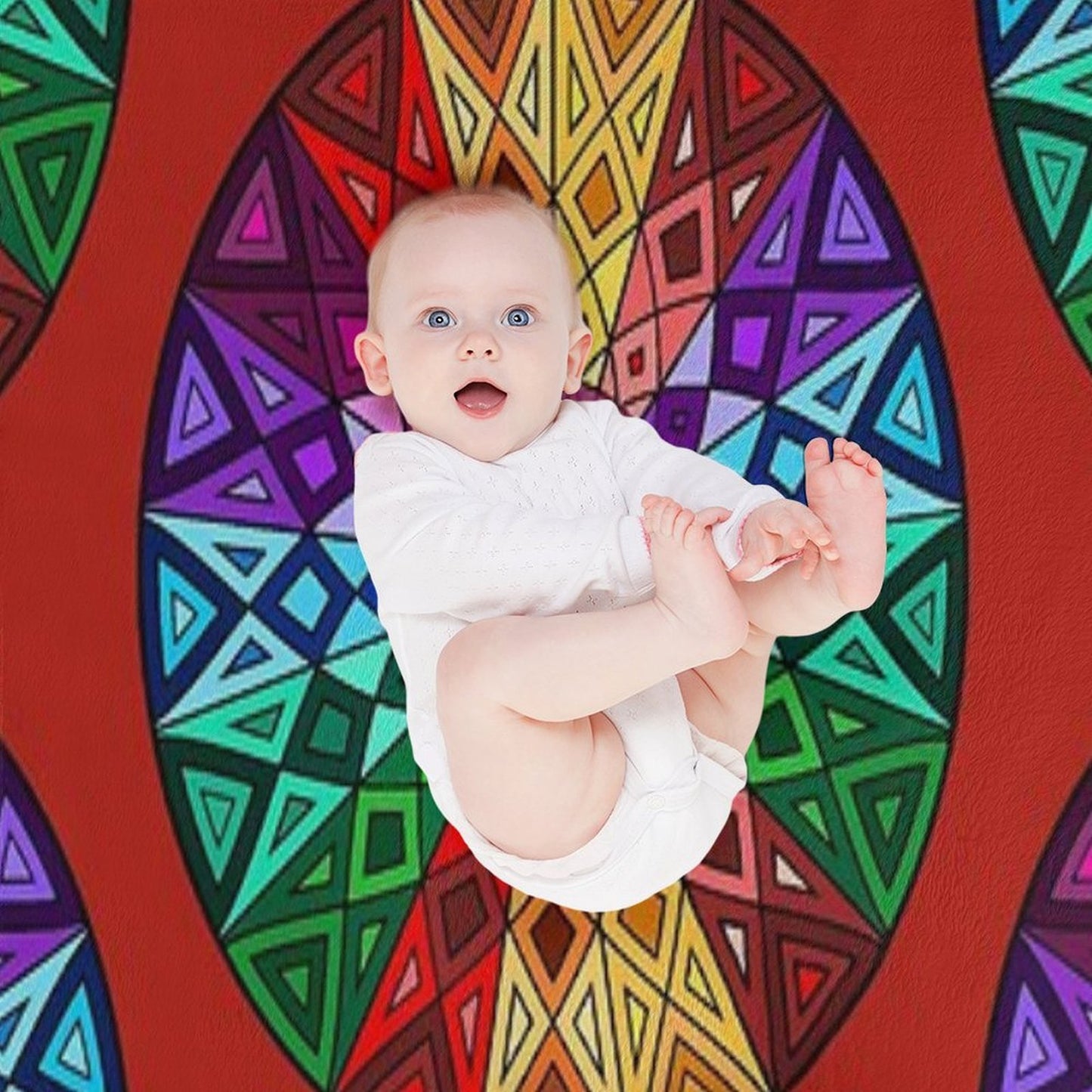 Pretty Lights - Rainbow Geometric Mandala - Psychedelic Funkadelic Trippy Festival Hallucinogen Quick-dry Throw Blanket