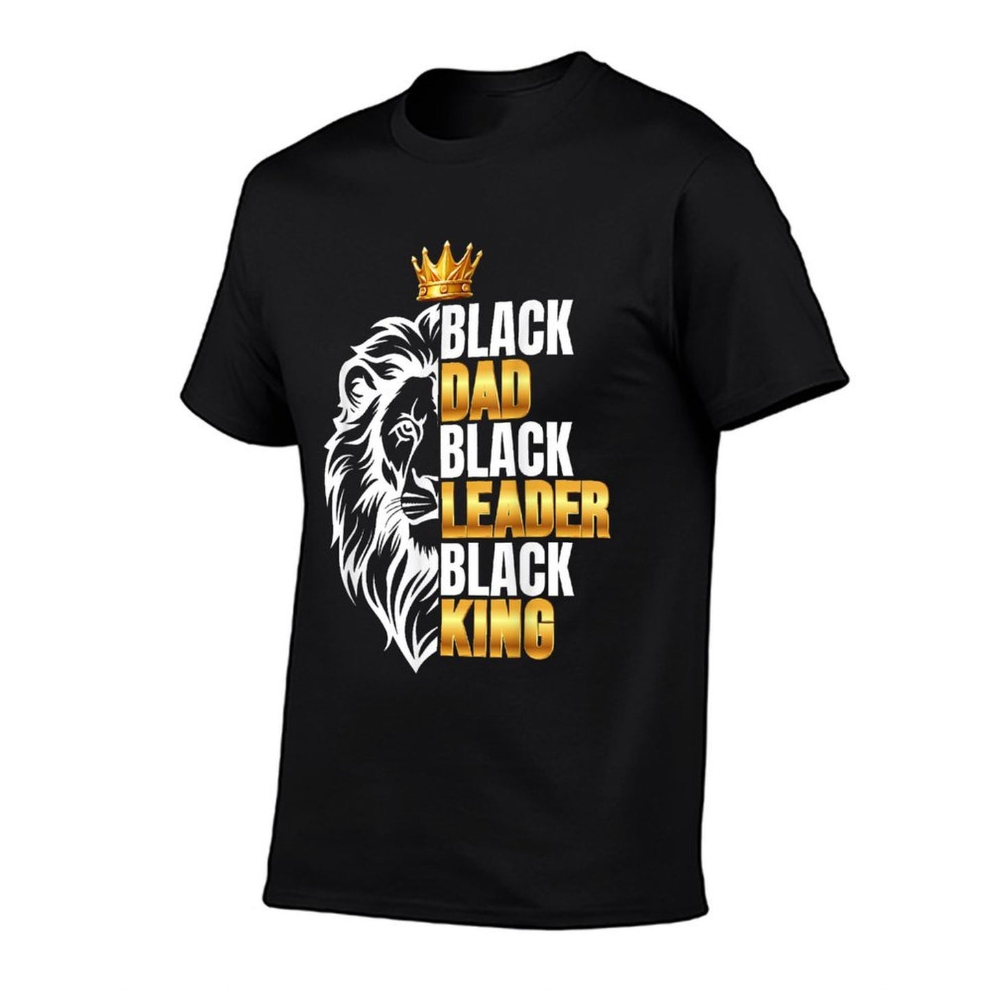Black Men African Lion Father Day Dad Leader Black King  Relaxed-fit T-Shirt