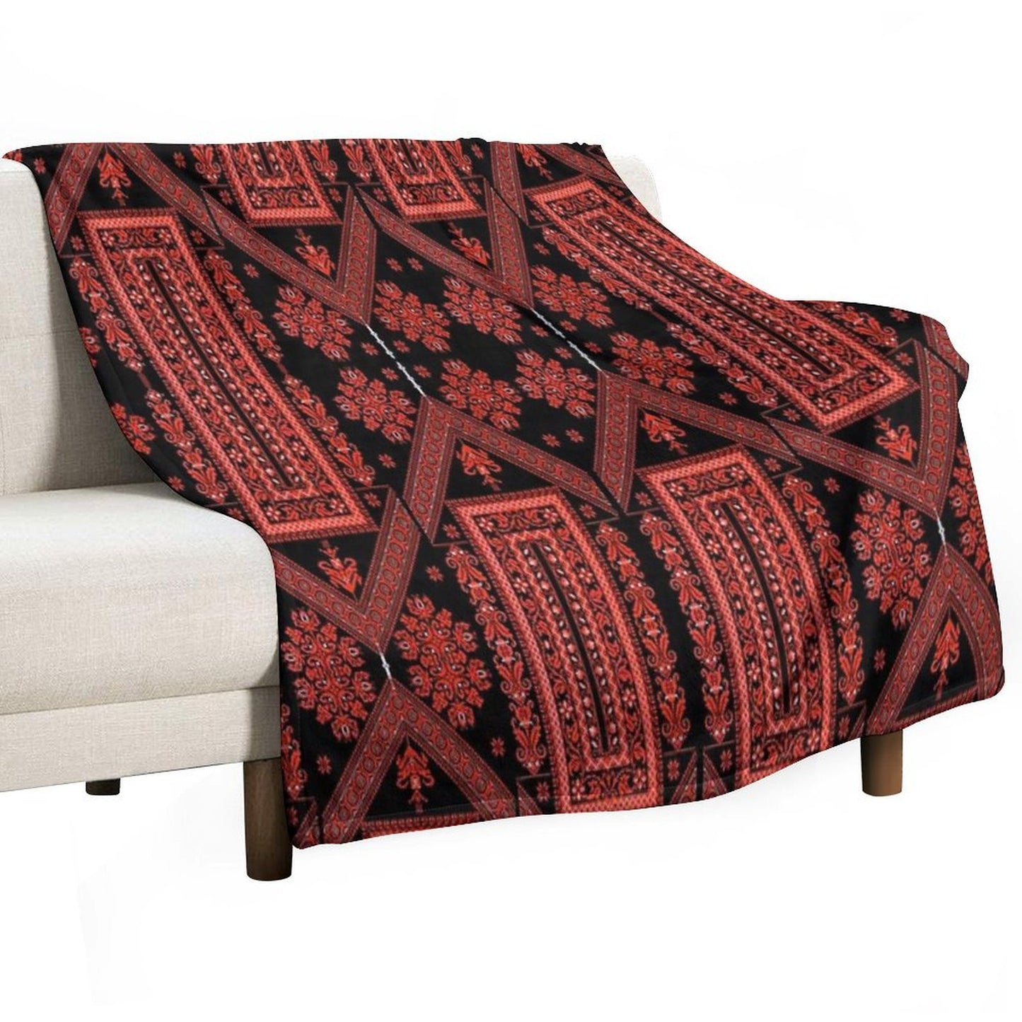 Palestinian Embroidery Boxes Velvety-soft Throw Blanket