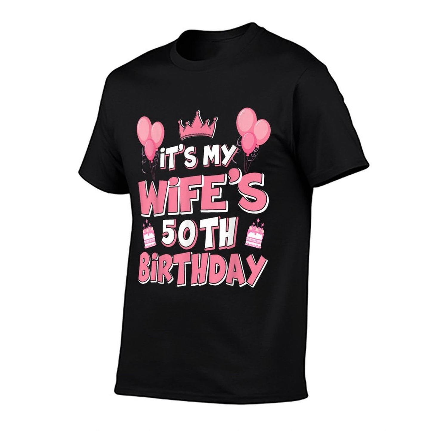 Balloons It's My Wife's 50th Birthday 1975 50 Years Old  Oversized Silhouette T-Shirt