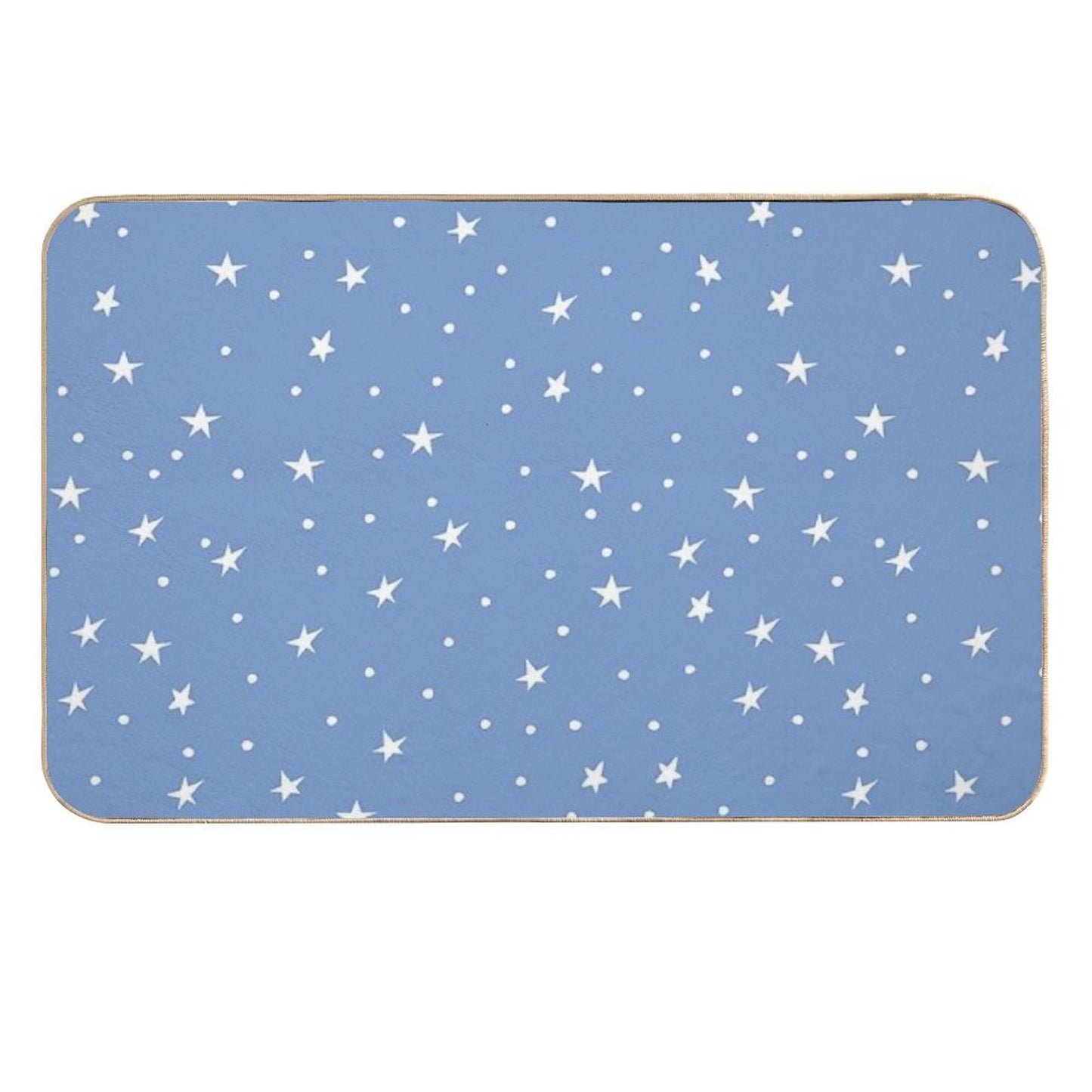 Doodle Stars on Cornflower Rapid-Drying Bath Mat