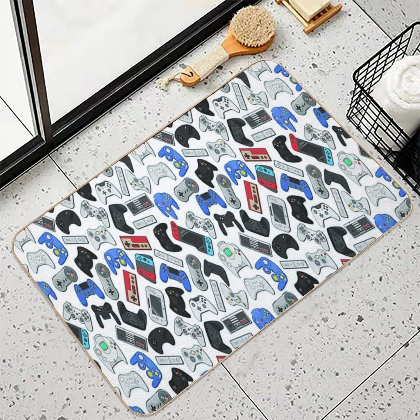 Video Game Controllers Repositionable Bath Mat