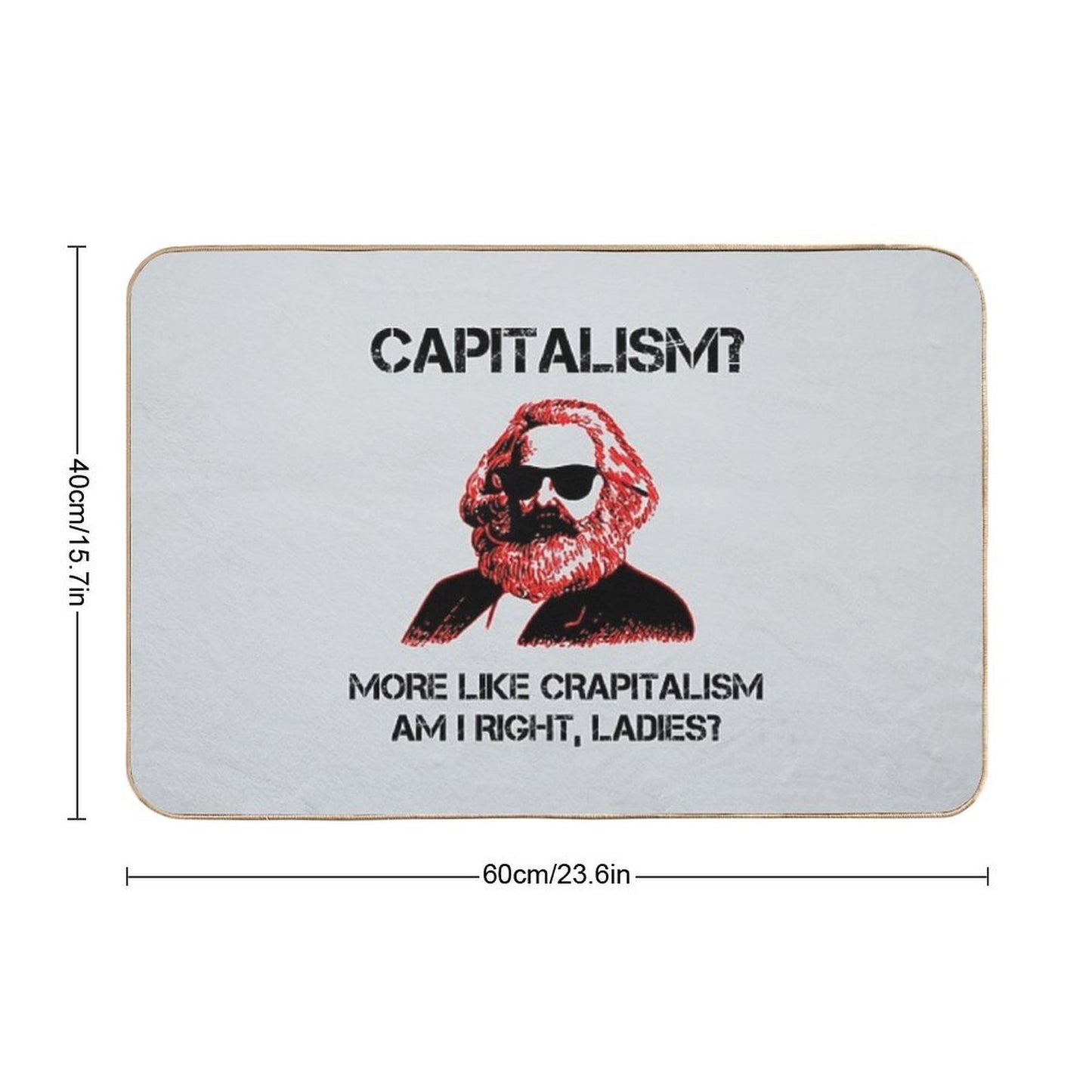 Funny Capitalism Communist T-Shirt Karl Marx Crapitalism Multi-Purpose Bath Mat