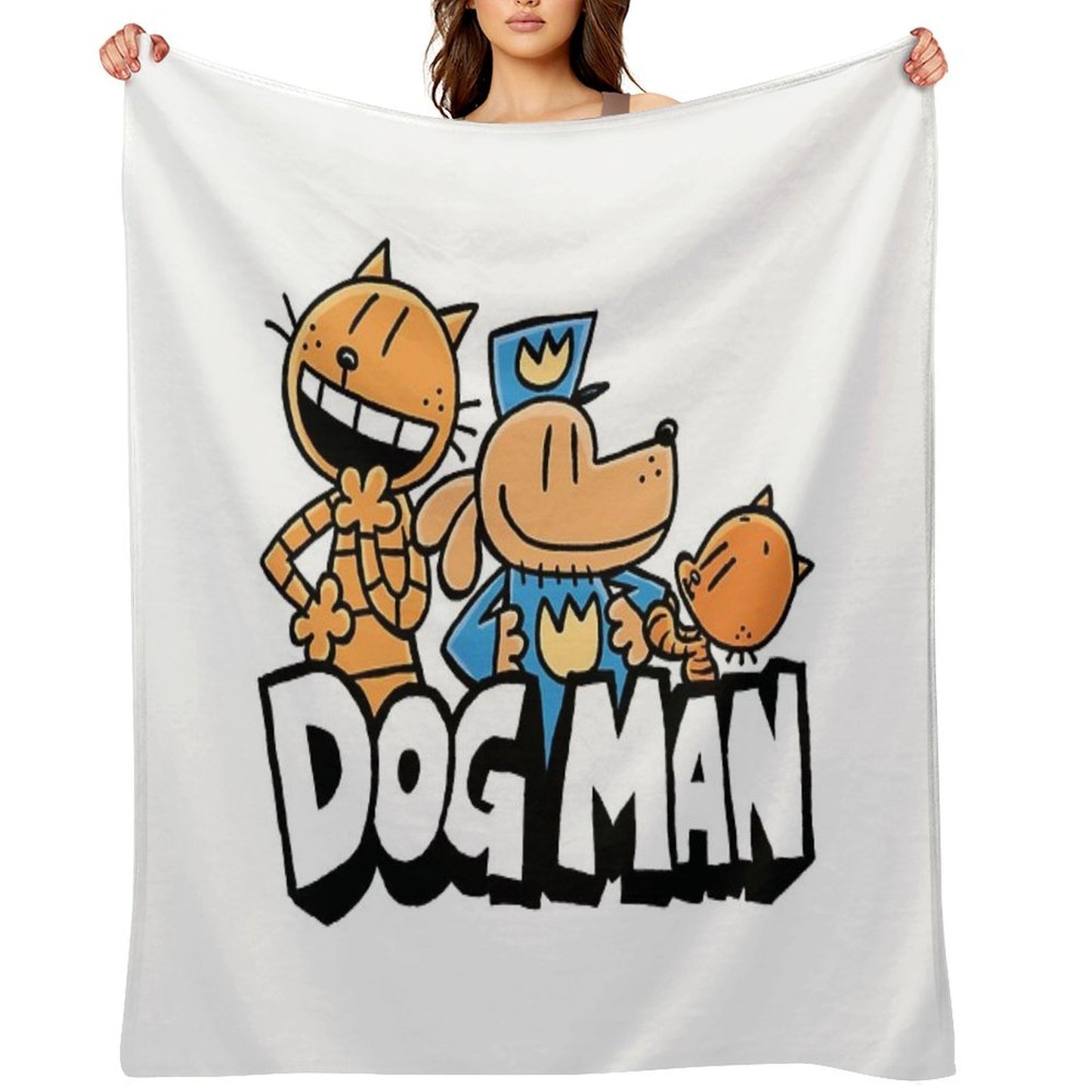 Dog Man Dog Man X Petey And Li'l Petey Travel-friendly Throw Blanket