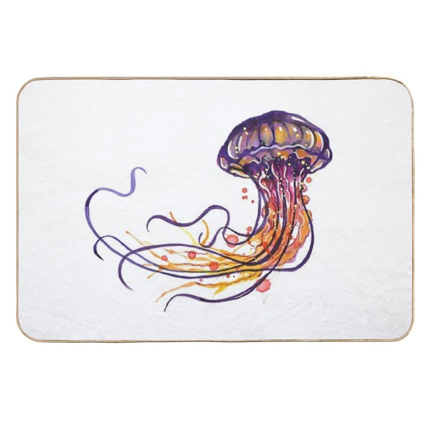 Jellyfish Watercolor Rapid-Drying Bath Mat