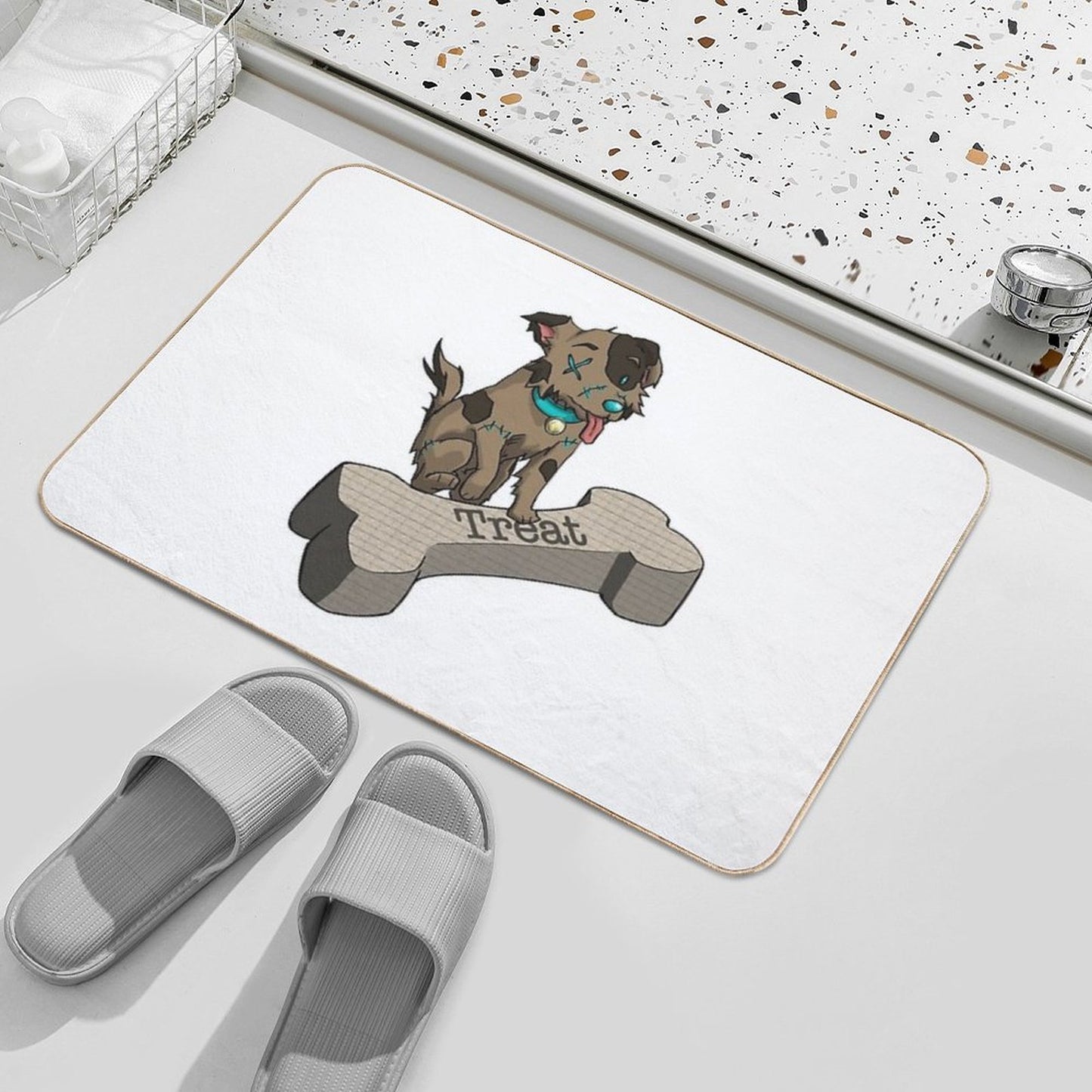 Voodoo Dog with Bone Durable Bath Mat