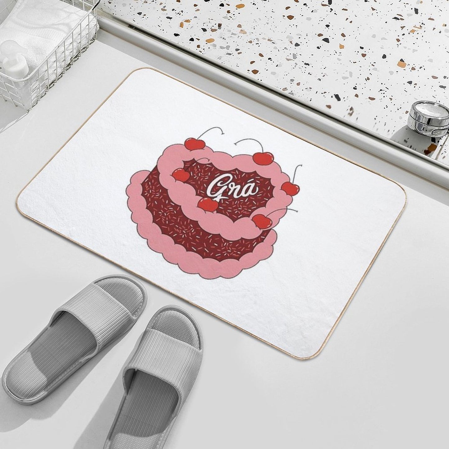 Gra Cake Repositionable Bath Mat