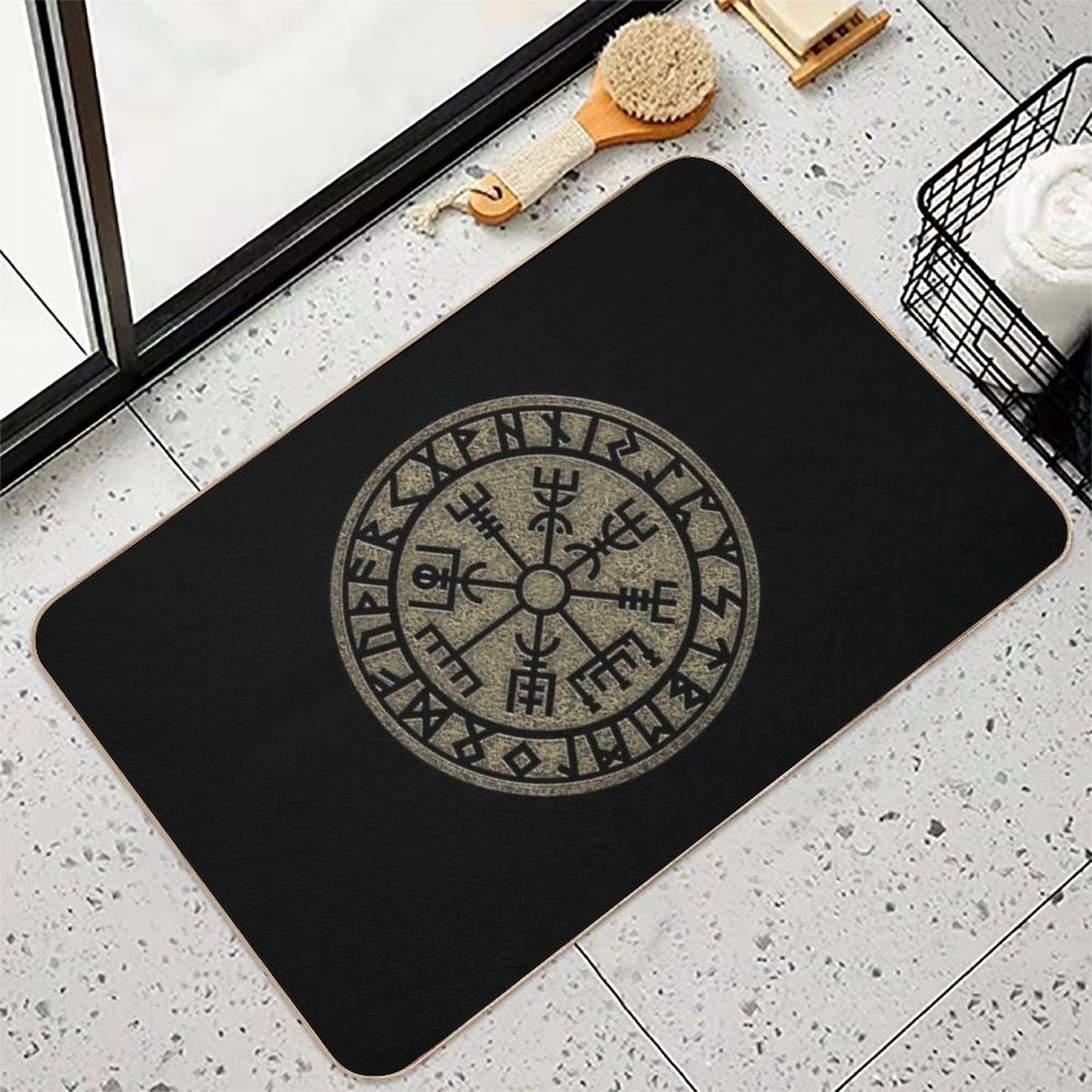 Vegvisir, Viking Compass, Norse, Symbol, Protection, Nordic, Vikings Multi-Purpose Bath Mat