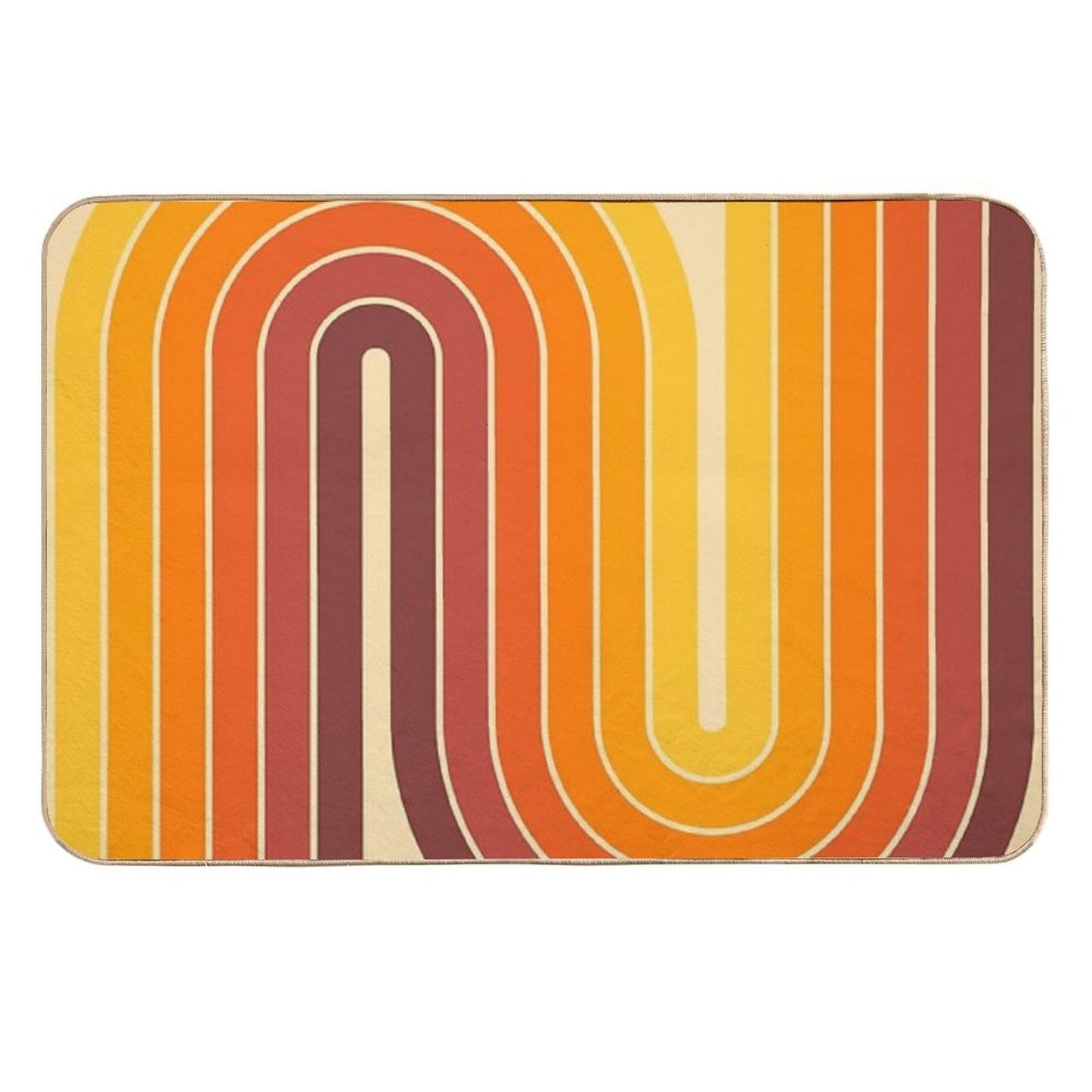 Retro Geometric Double Arch Design 522 Multi-Purpose Bath Mat