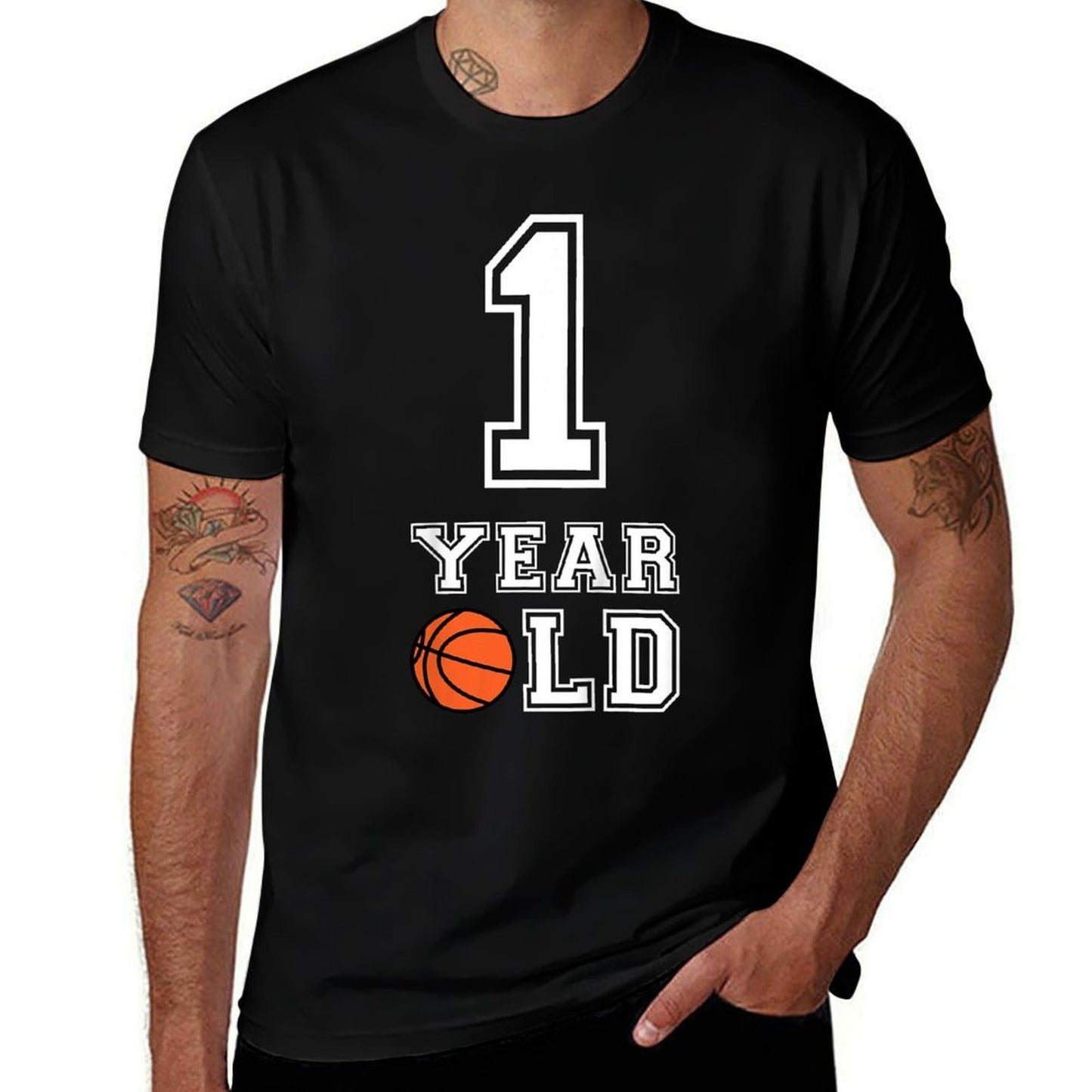 Kids 1 Year Old Basketball Birthday Boys 1st Birthday Gift Cotton T-Shirt