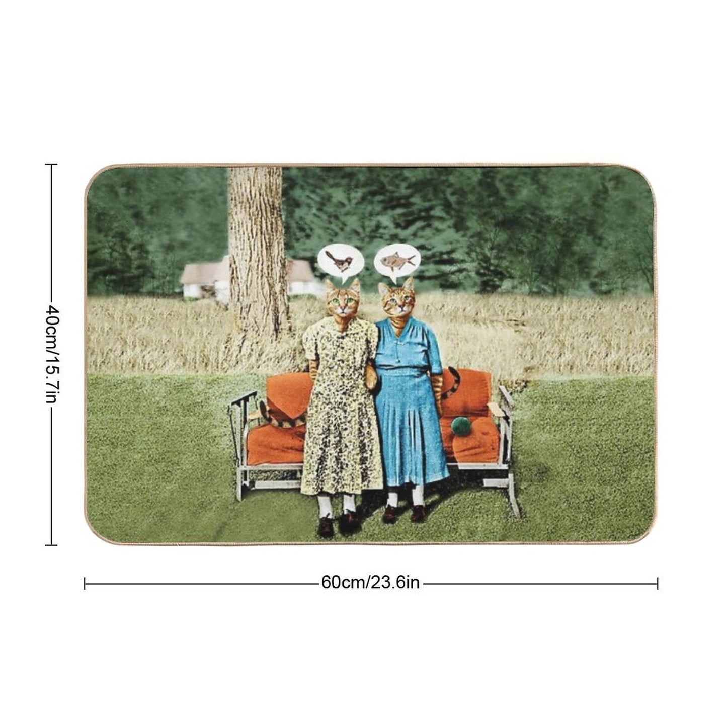 Two Cool Kitties What's for Lunch Fade-Resistant Bath Mat