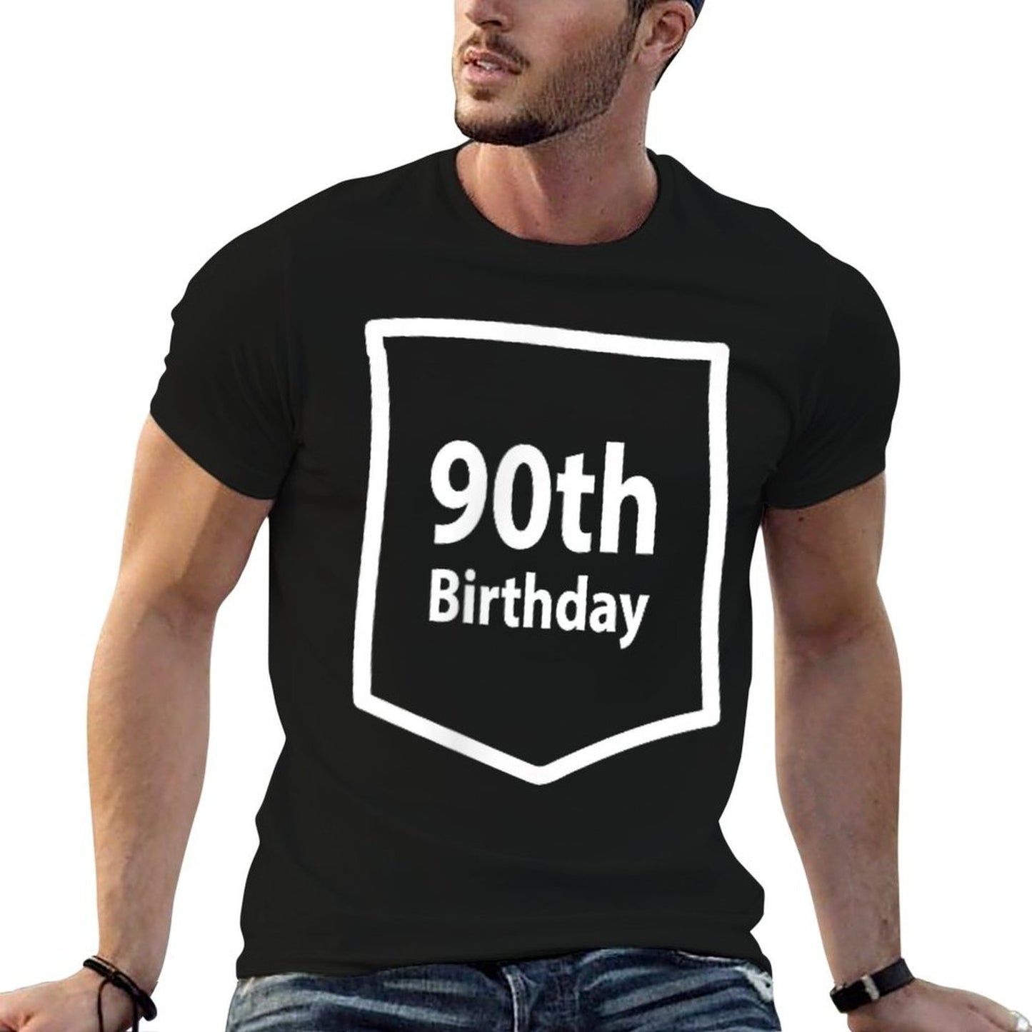 90th Birthday Birthday Oversized Silhouette T-Shirt