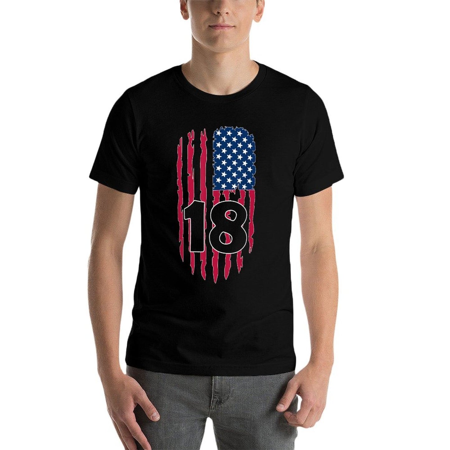 USA NUMBER 18 YEARS OLD BOY 18TH BIRTHDAY Lightweight T-Shirt
