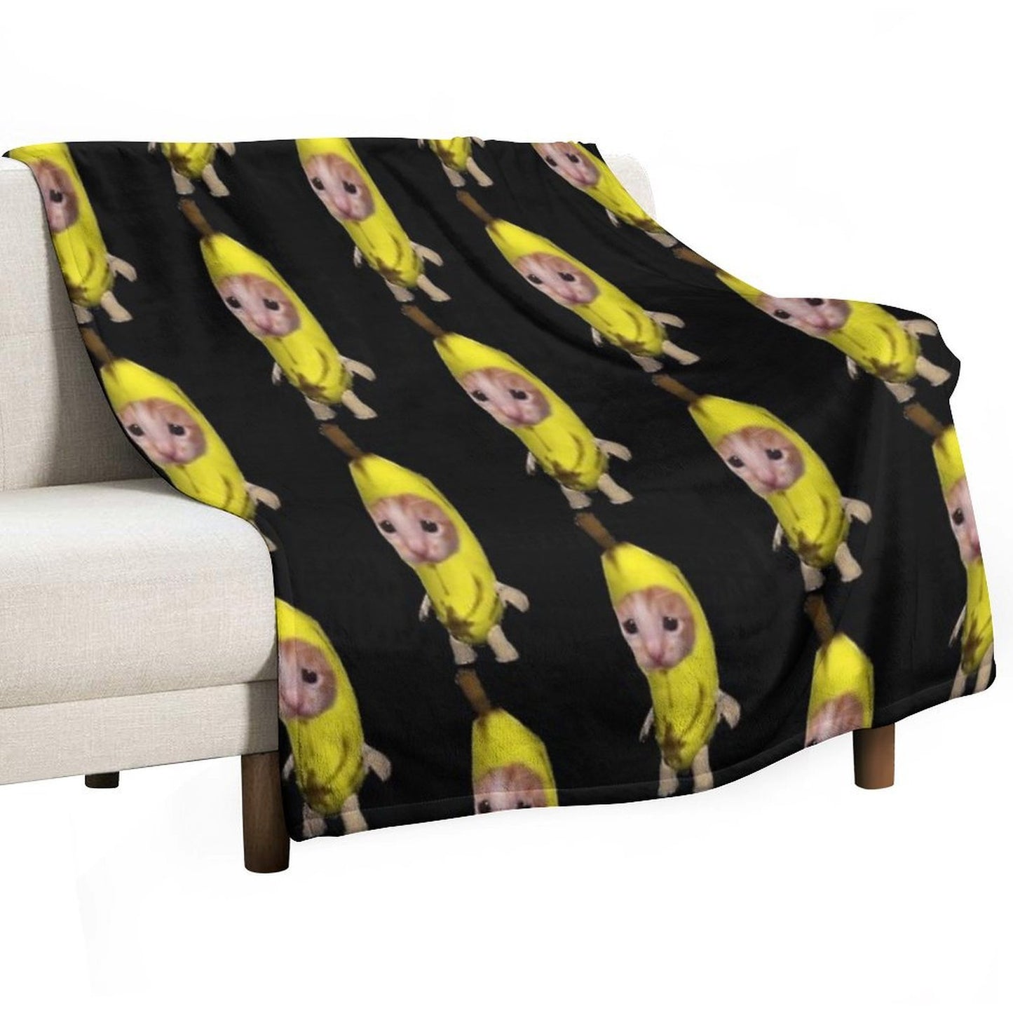 Banana Cat Eco-conscious Throw Blanket