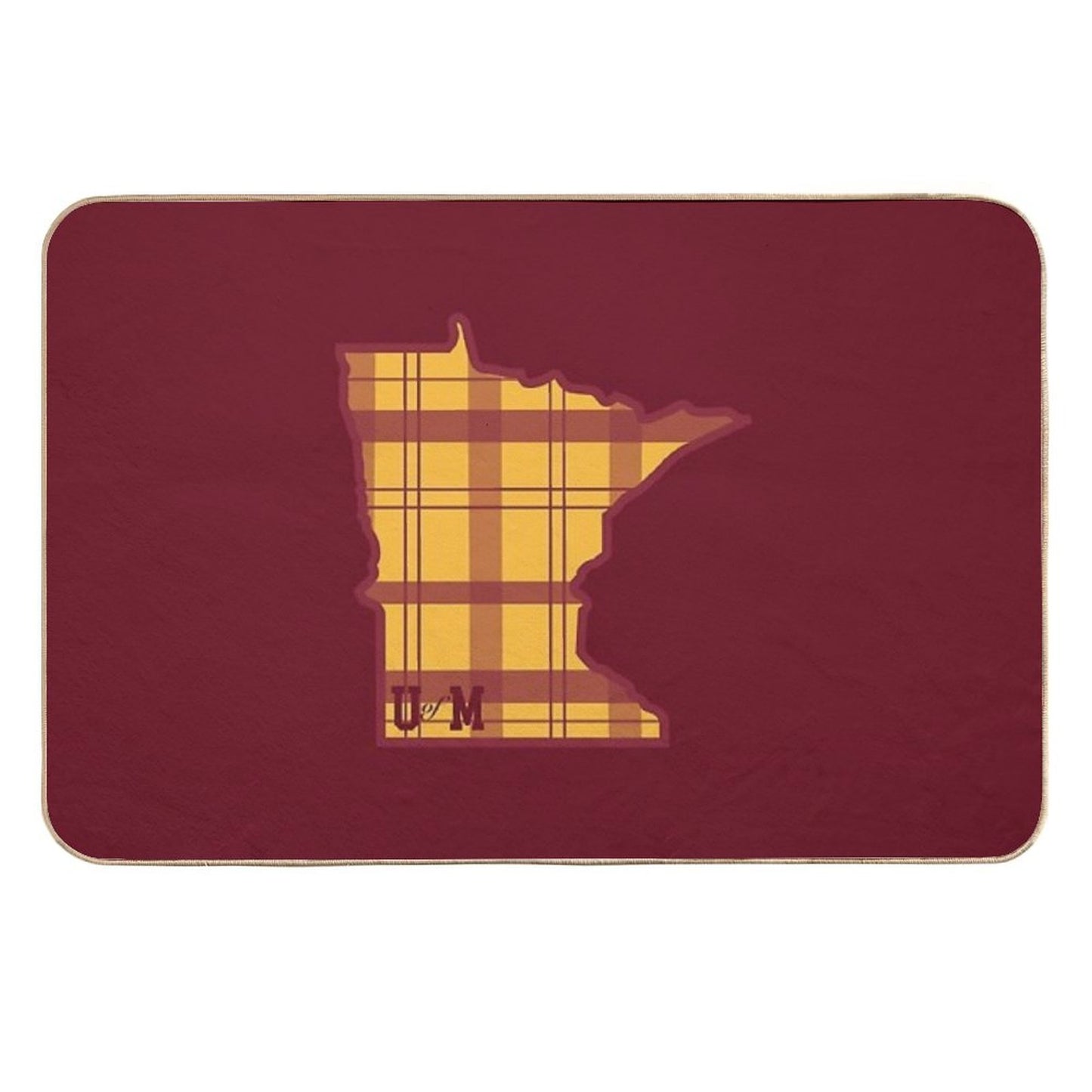 U of M Flannel MN Fade-Resistant Bath Mat