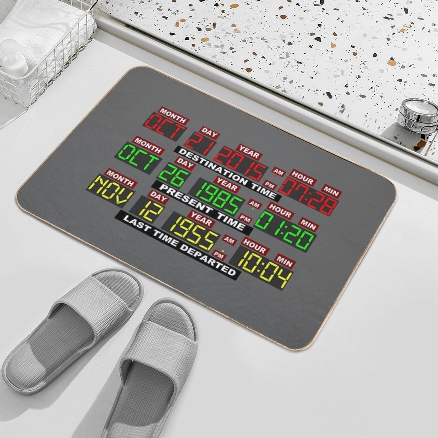 TIME CIRCUITS ON! Slip-Resistant Bath Mat