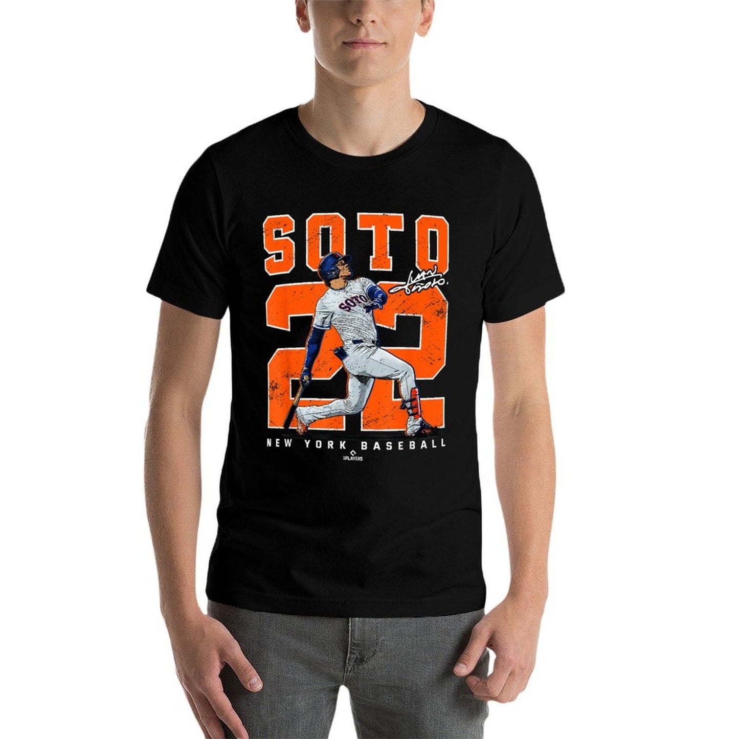 Number & Portrait Juan Soto New York Baseball MLBPA Fade-proof Color T-Shirt