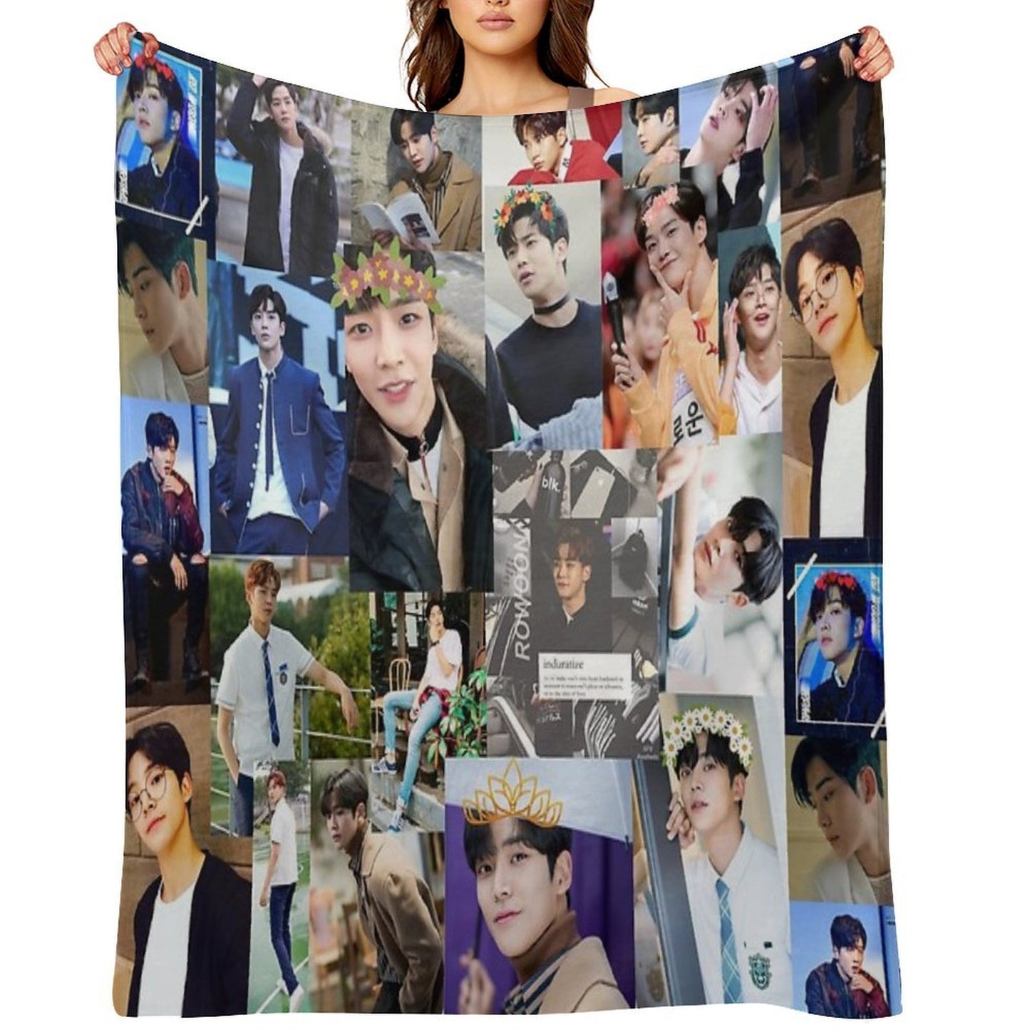 Rowoon Beautiful Collage Plush Throw Blanket
