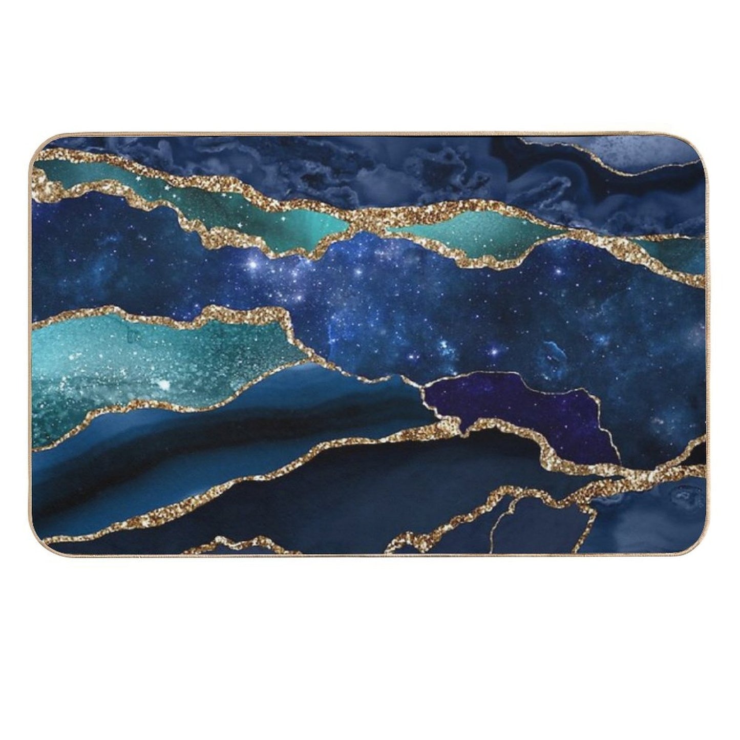 Glamour Milky Way Faux Marble Galaxy I Slip-Resistant Bath Mat