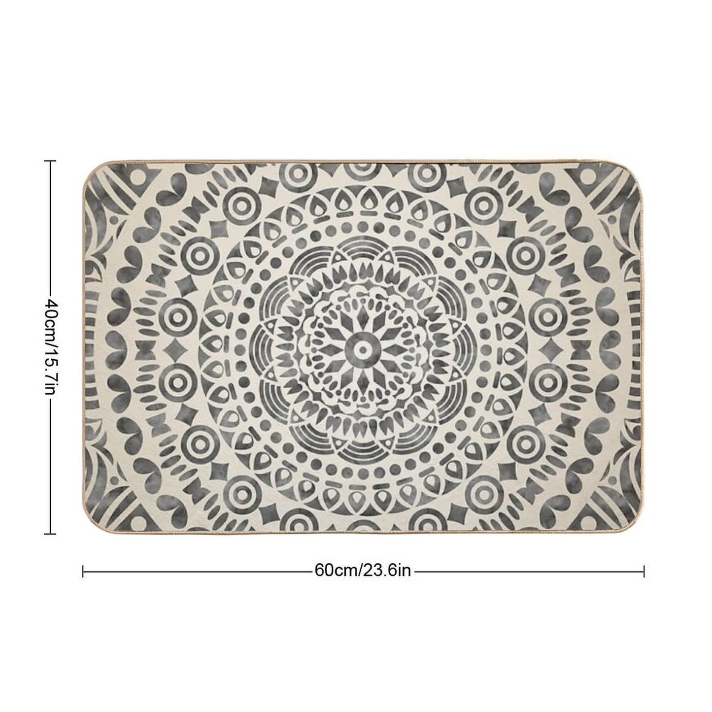Watercolor Mandala Mandala12w Easy Maintenance Bath Mat