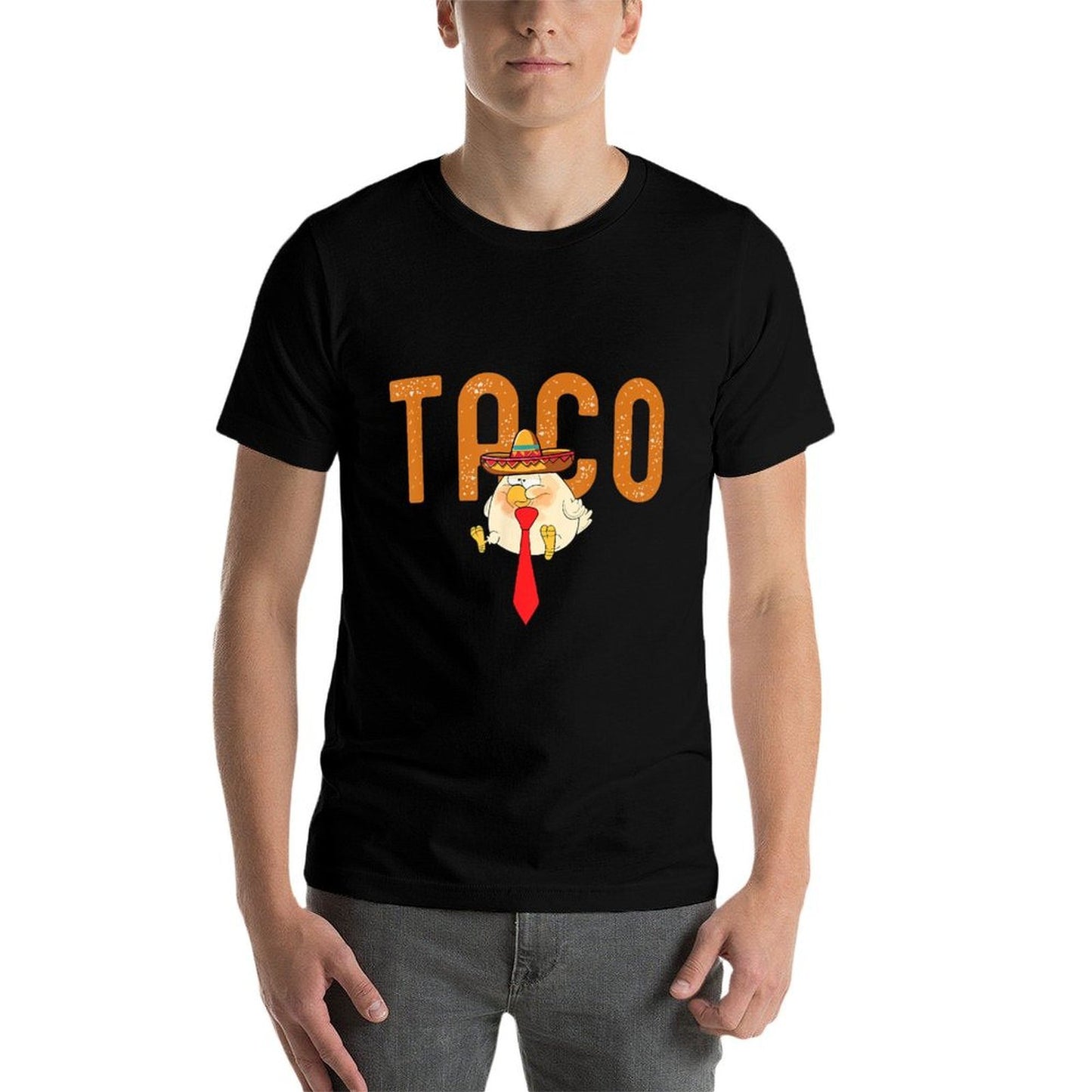 Taco Trump Always Chickens Out Funny Trendy Chicken Taco Wrinkle-resistant T-Shirt