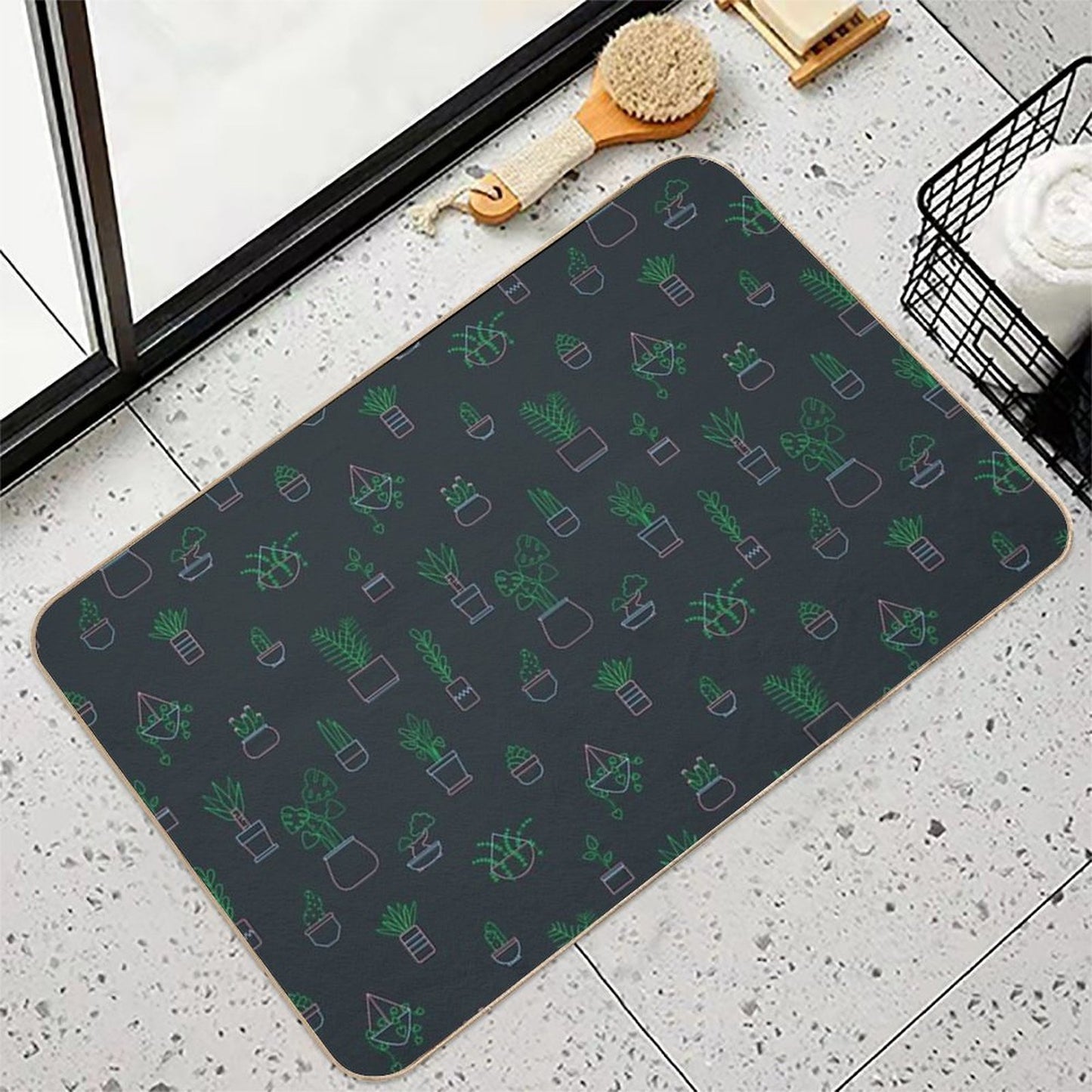 Neon Plants  High-Traffic Bath Mat
