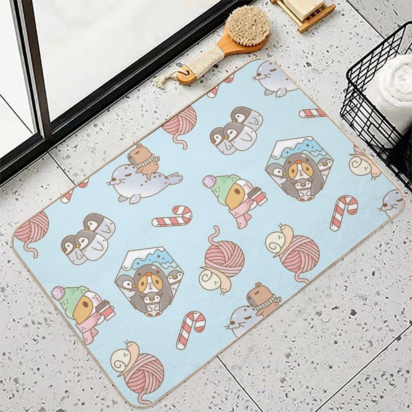 Bubu The Guinea Pig, South Pole Holiday Durable Bath Mat
