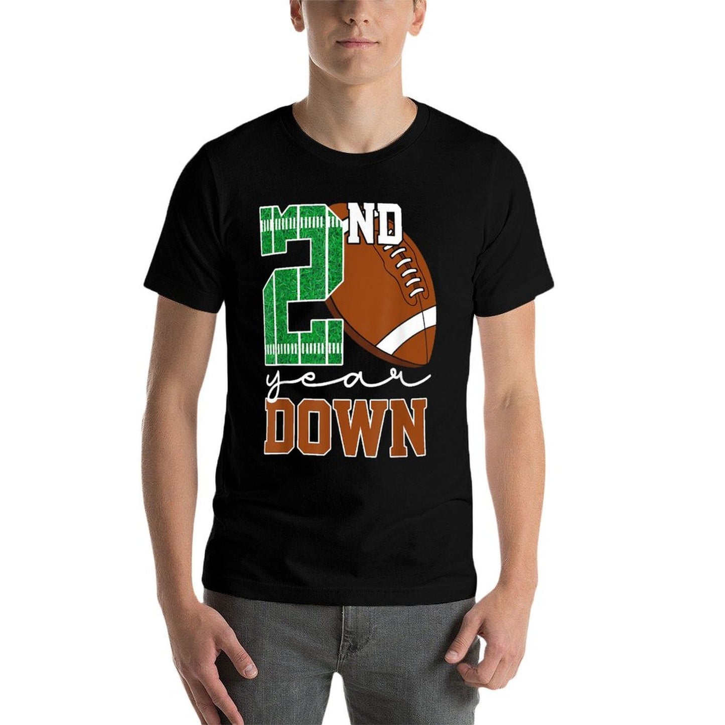 2nd Year Down Football Lover Second Birthday Boy Party Odor-resistant T-Shirt