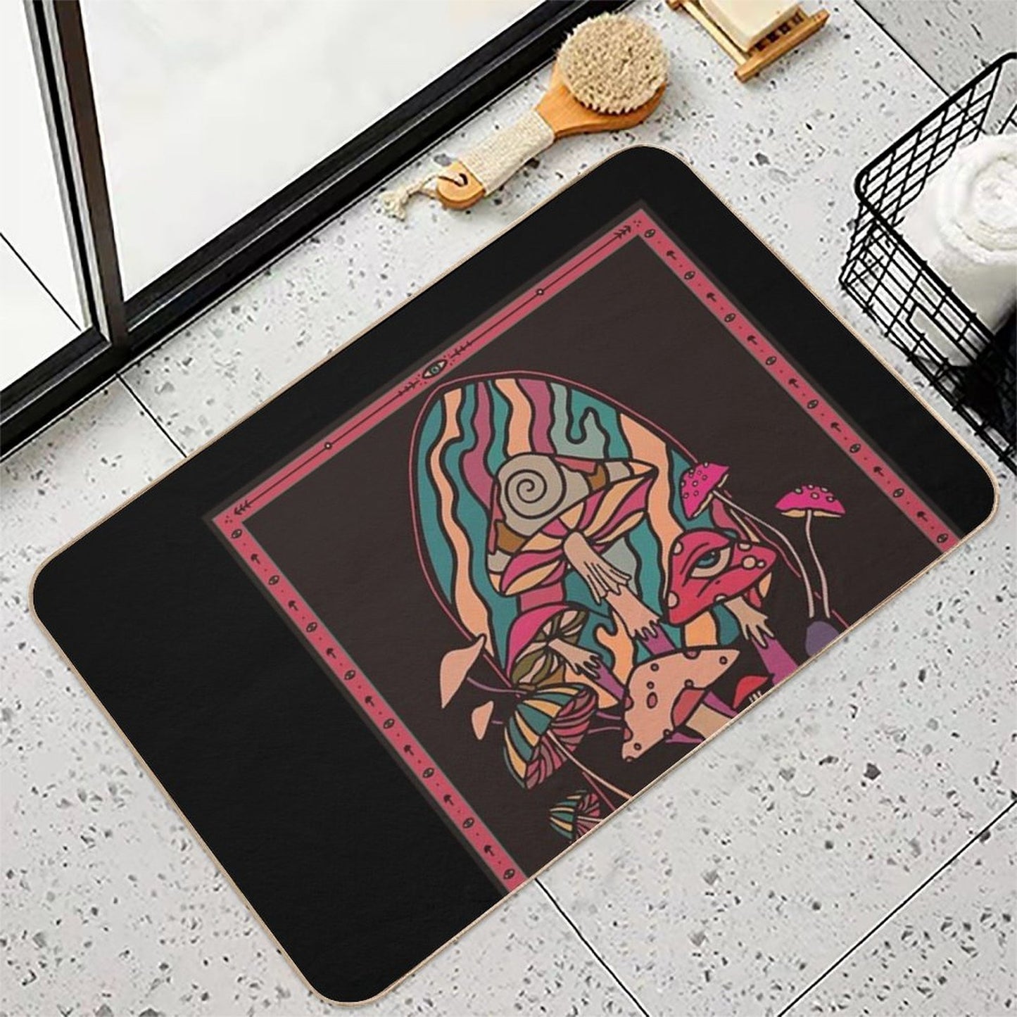 The Mushroom Tribe Garden of Shrooms Pet-Safe Bath Mat