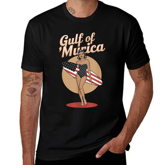 Vintage Gulf of Murica 2025 Funny Patriotic American Pride  Eco-friendly Material T-Shirt