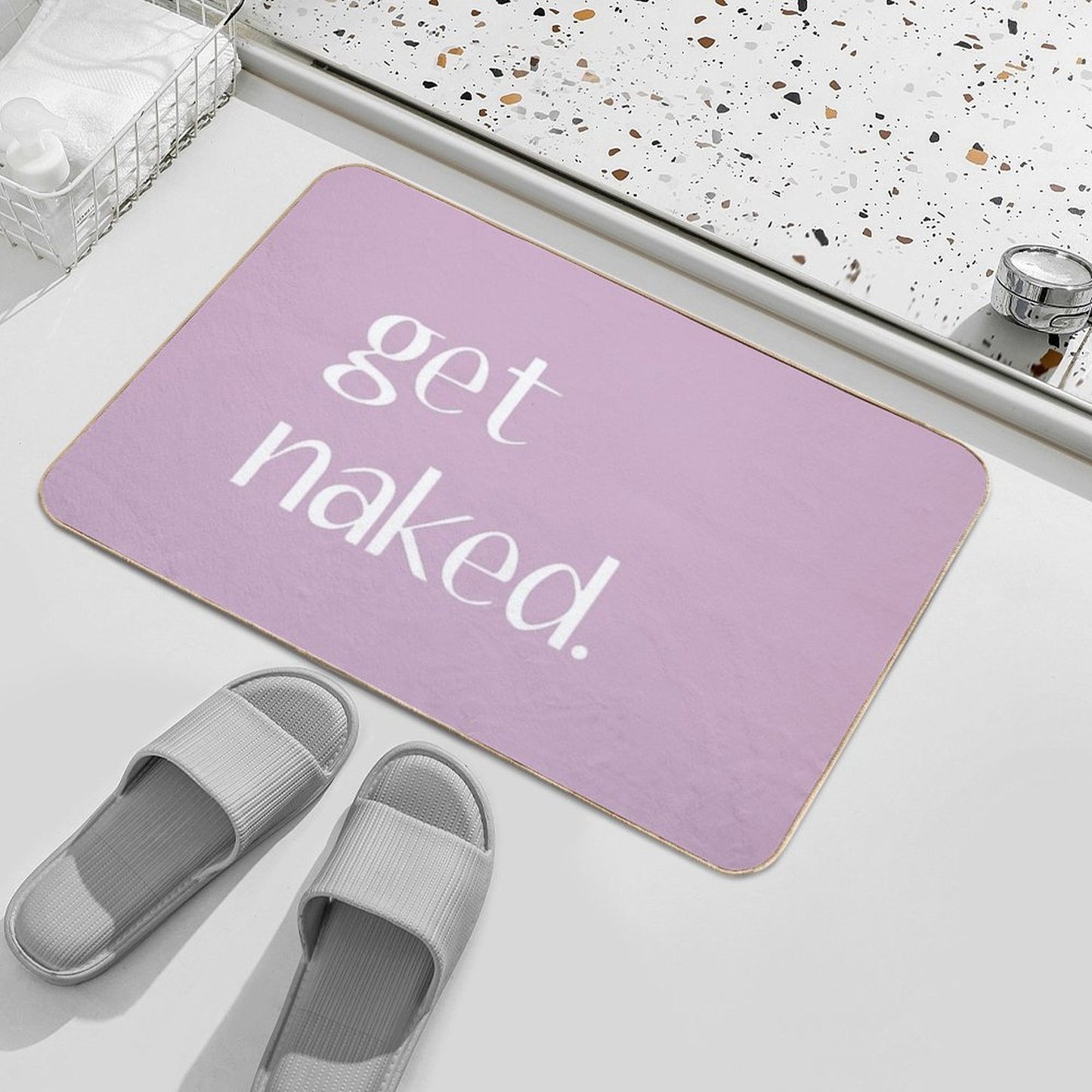 Get Naked. (Black) Anti-Trip Bath Mat