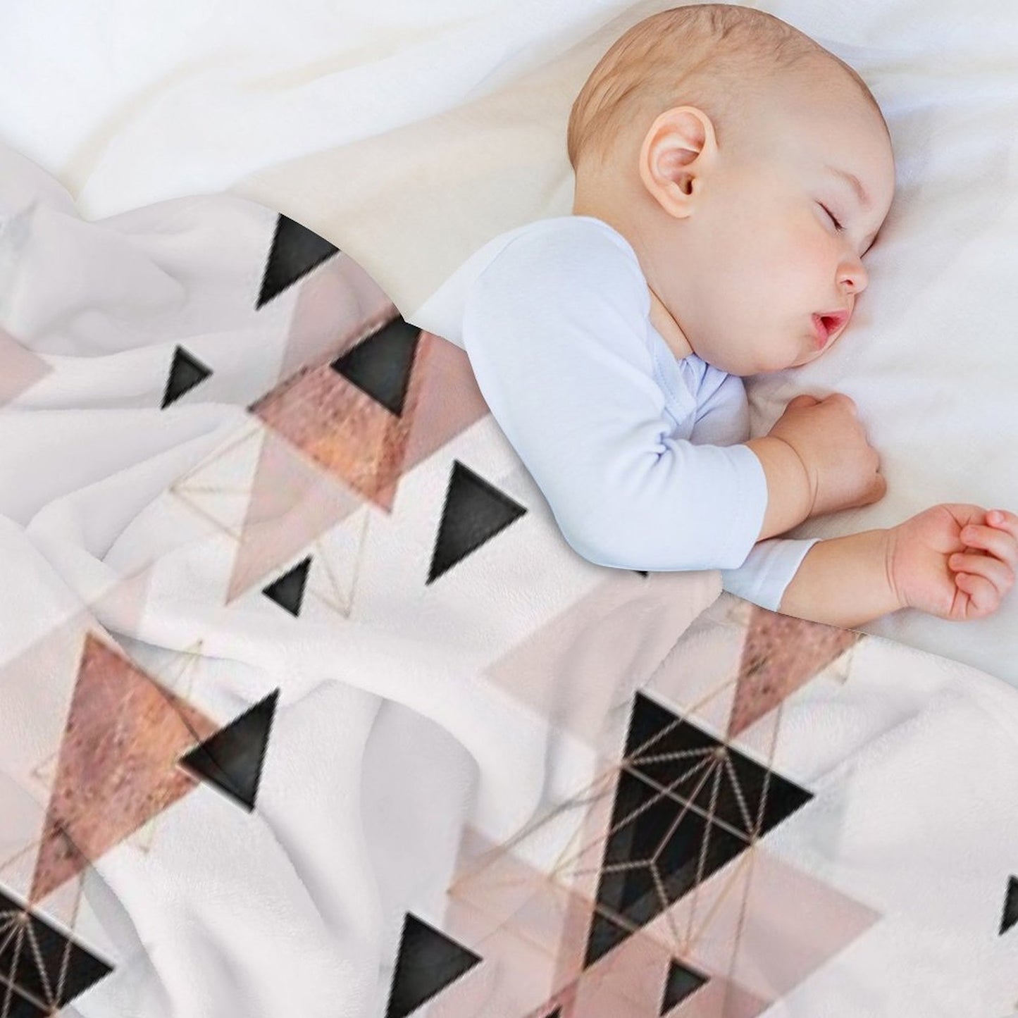 Geometric in Blush And Rose Gold Premium Throw Blanket