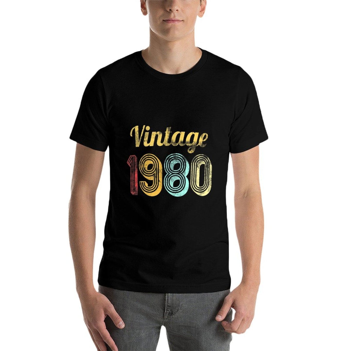 Vintage 1980 Retro 40th Birthday Gift Men Women Graphic-printed T-Shirt