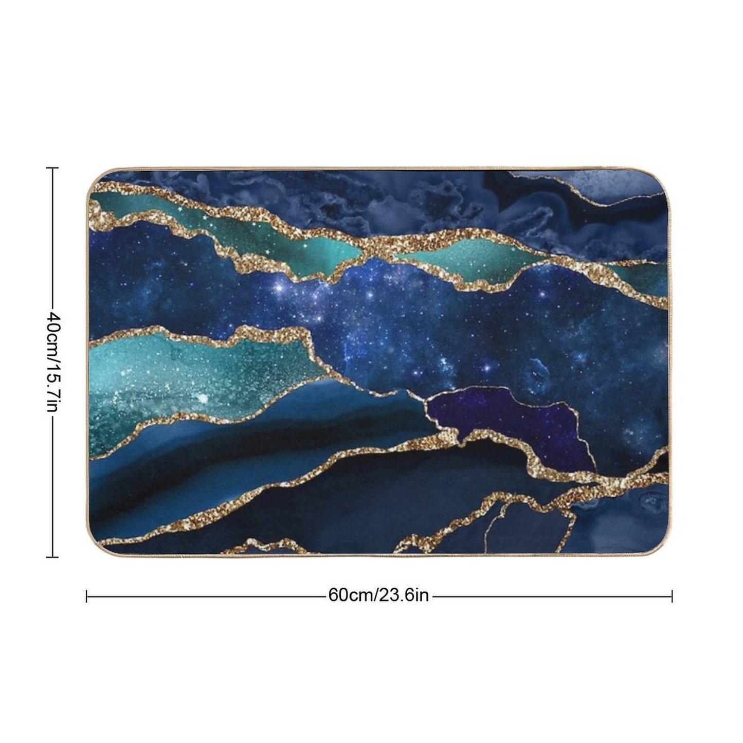 Glamour Milky Way Faux Marble Galaxy I Slip-Resistant Bath Mat