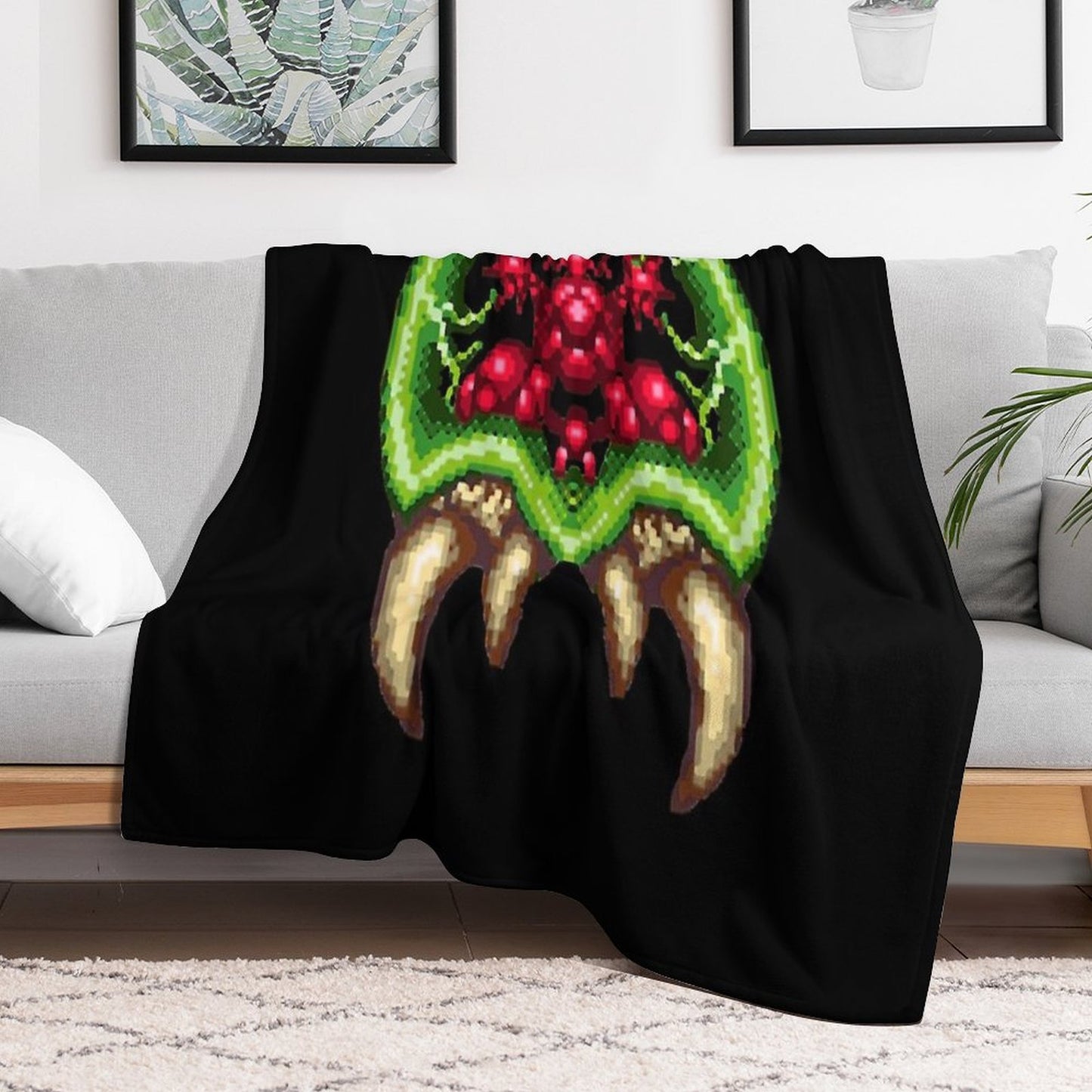 Super Metroid - Giant Metroid Travel-friendly Throw Blanket