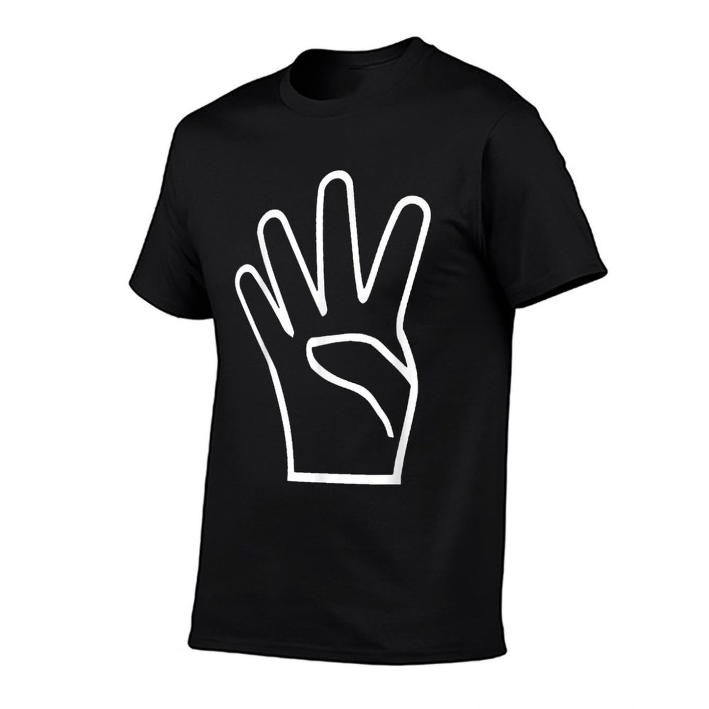 4 Finger 4th Birthday Four Years Old Boy Girl Fourth Bday High-quality Stitching T-Shirt