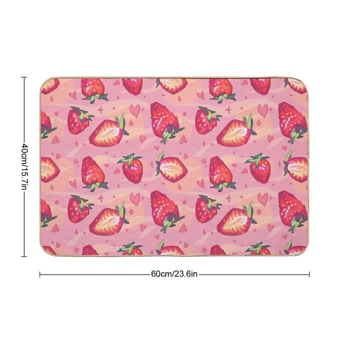 Sweet Strawberry Pet-Safe Bath Mat