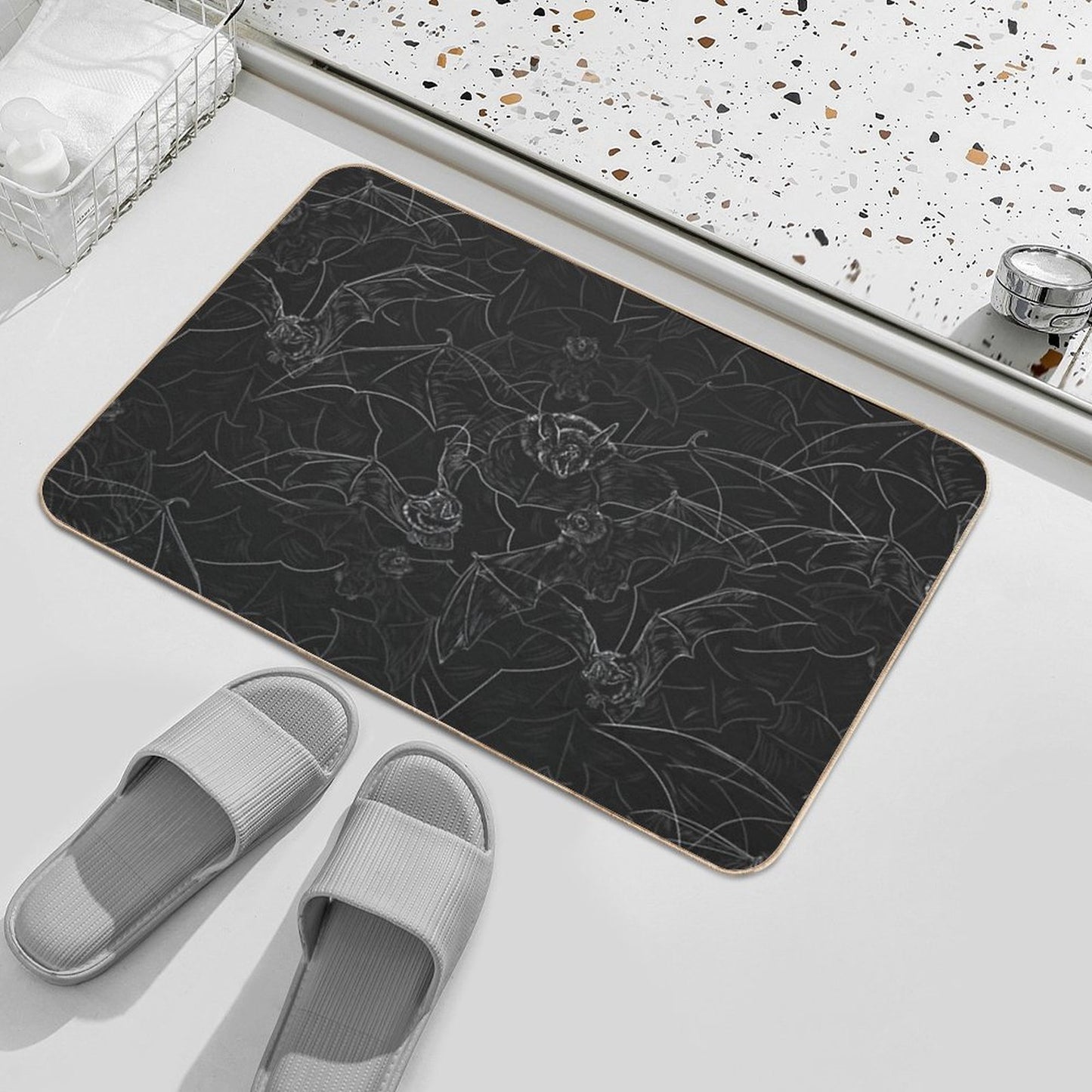 Bat Attack Easy Maintenance Bath Mat