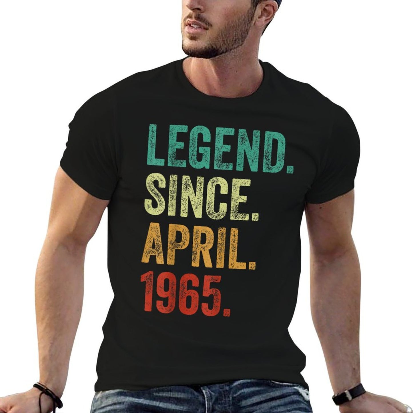 60 Years Old Legend Since April 1965 60th Birthday Relaxed-fit T-Shirt
