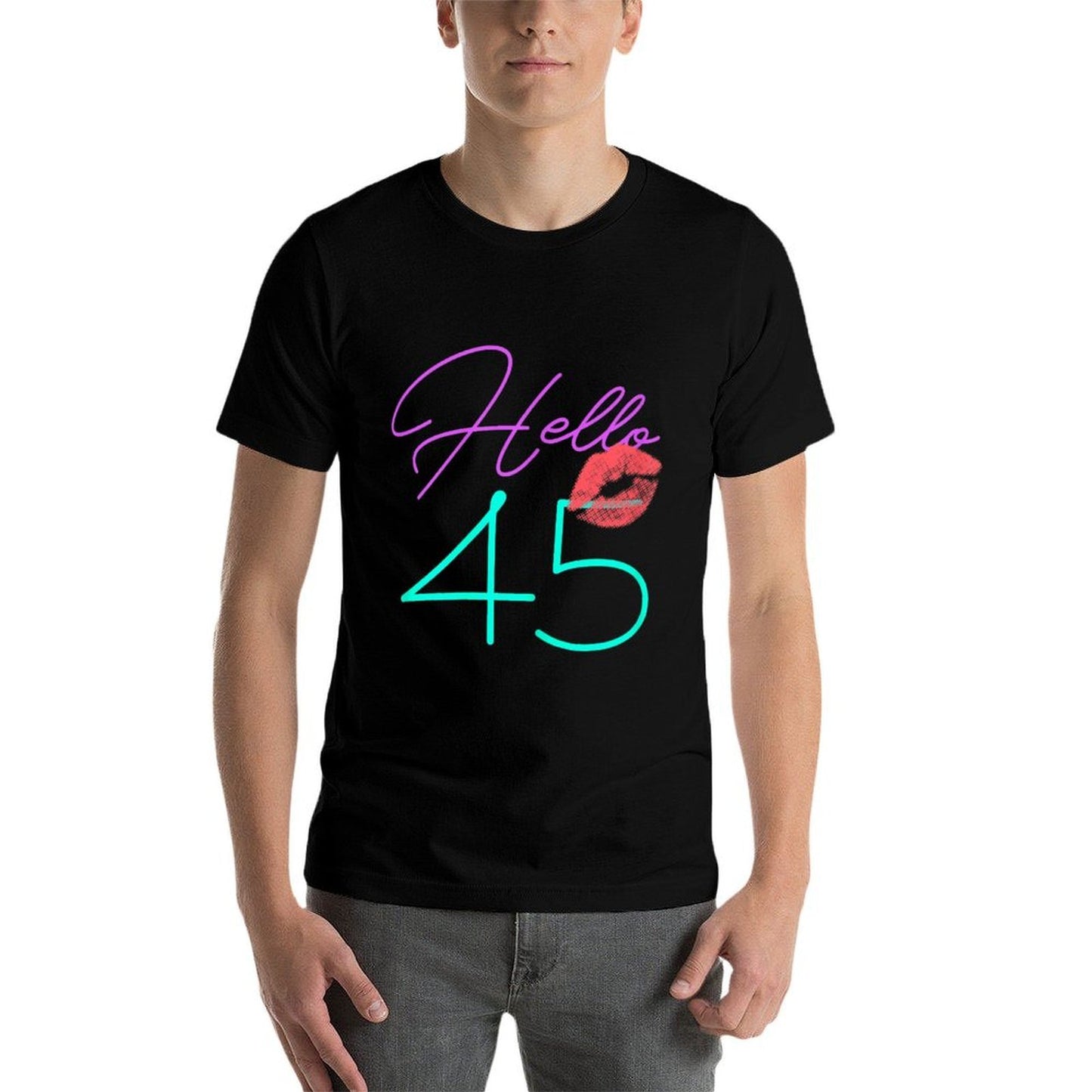 45th Birthday Funny Pink Women Gift Rolled Sleeves T-Shirt