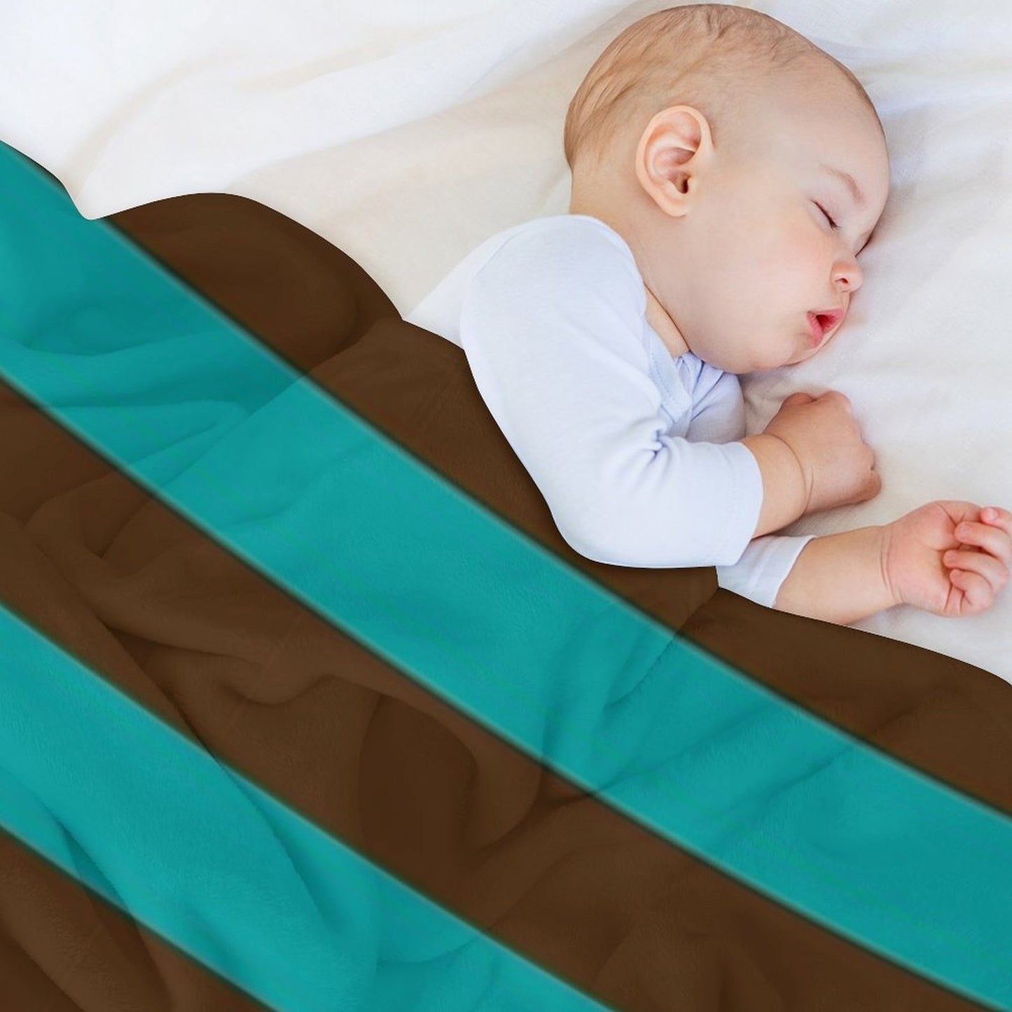 Chocolate And Teal Stripes Multi-functional Throw Blanket