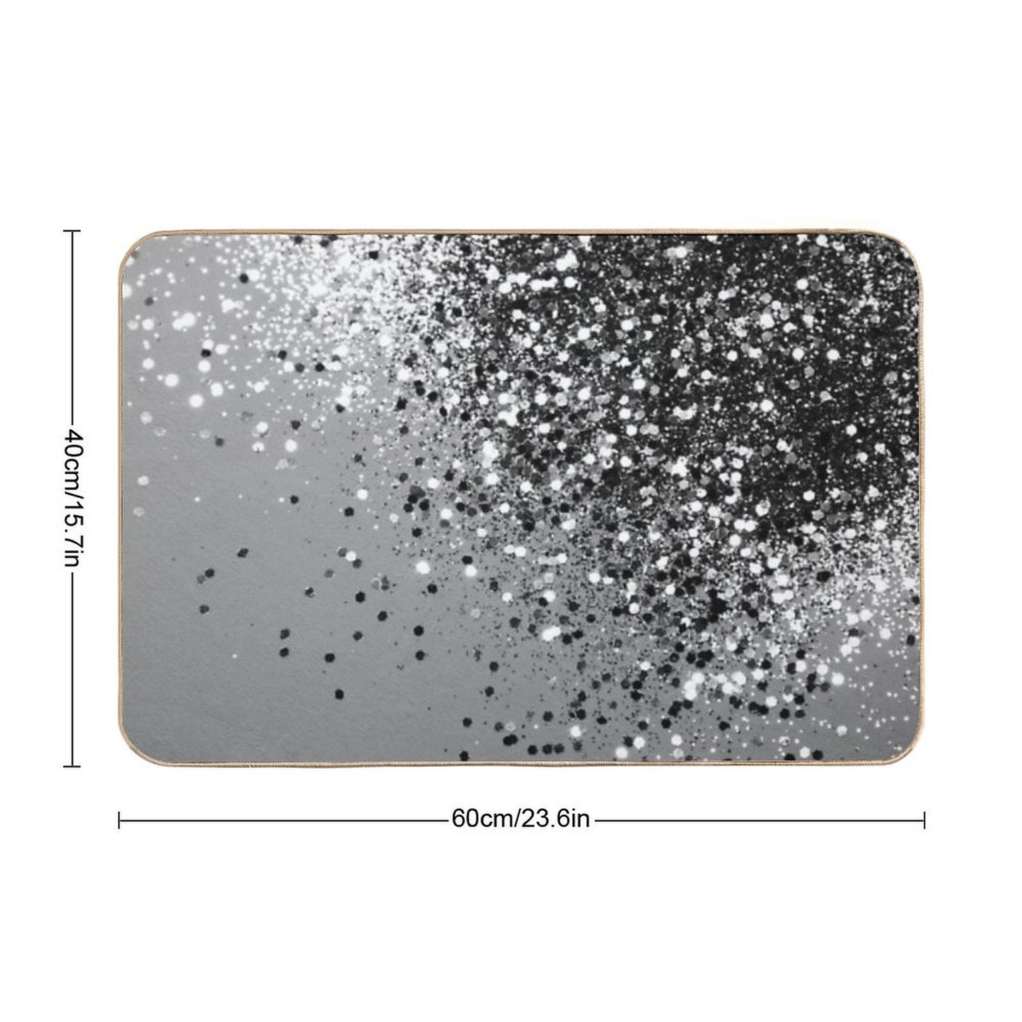 Silver Gray Lady Glam #1 (Photo of Glitter Only - Not Reflective) Slip-Resistant Bath Mat