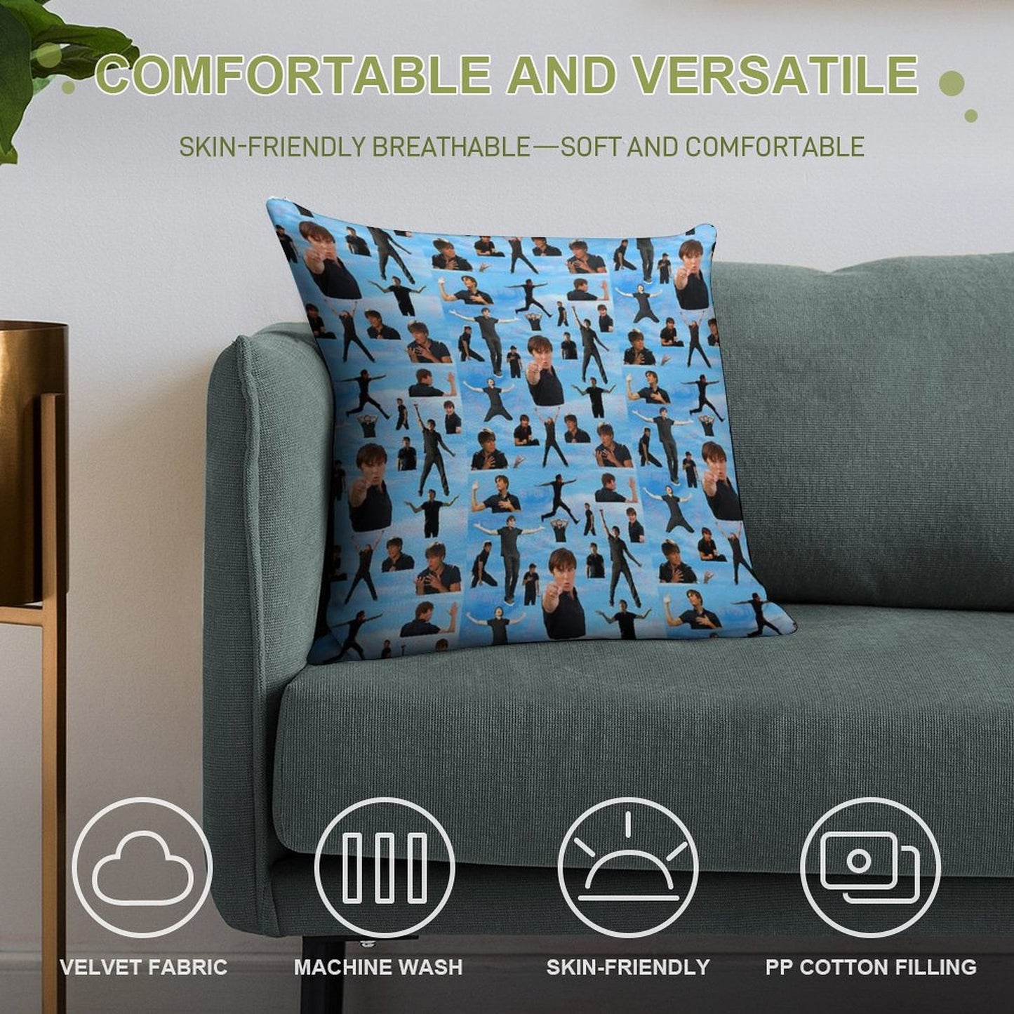 Zac Efron Troy Bolton Bet On It  High School Musical Soft Anti-Pilling Throw Pillow