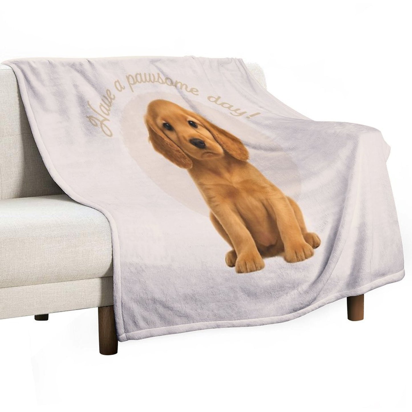Cocker Spaniel Puppy – Have A Pawsome Day - Mocha Anti-pilling Throw Blanket