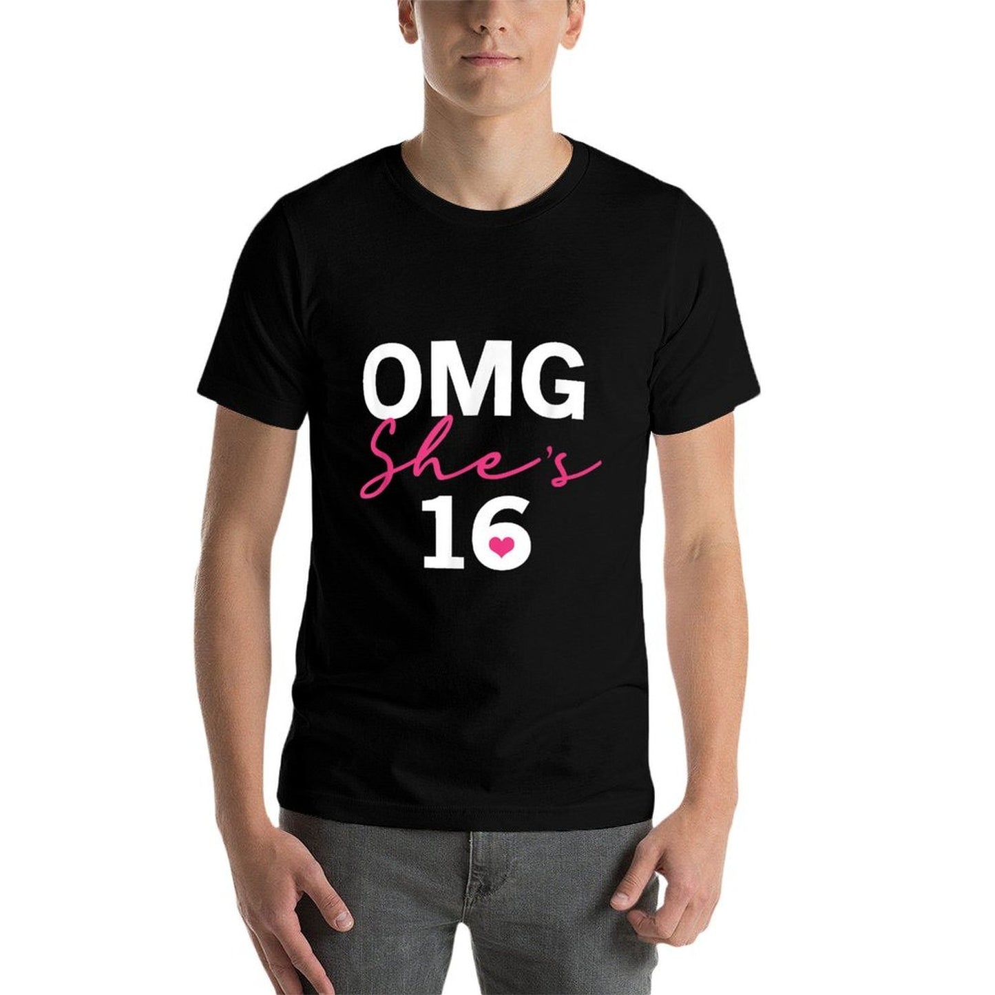 OMG She's 16 Sweet Sixteen Birthday Gift Forna High-quality Stitching T-Shirt