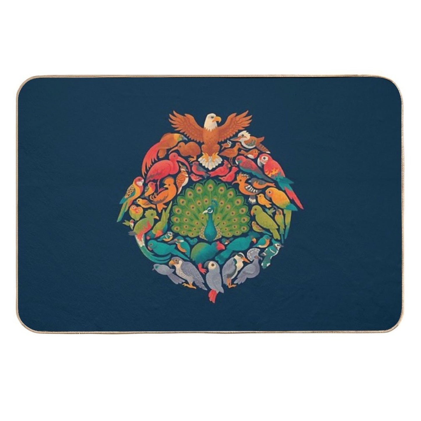 Aerial Rainbow Blue Toxin-Free Bath Mat