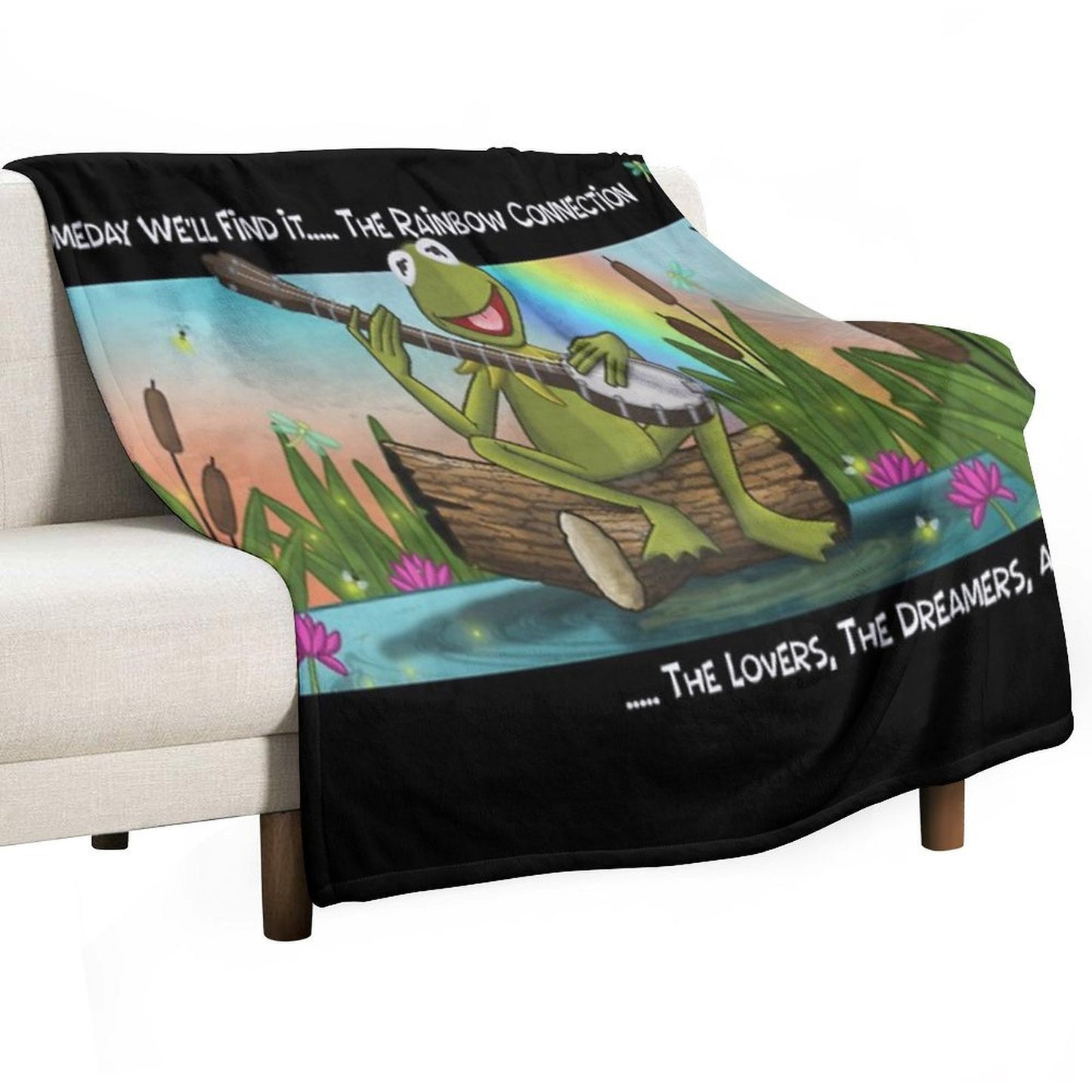 Kermit The Frog Rainbow Connection Quick-dry Throw Blanket